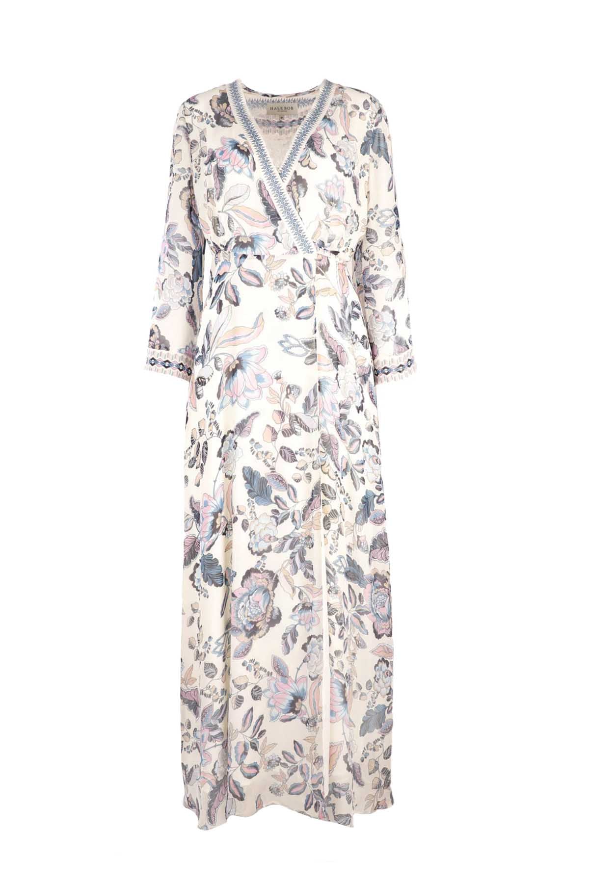 Hale Bob Çiçek Desenli Maxi Kruvaze Elbise-Libas Trendy Fashion Store