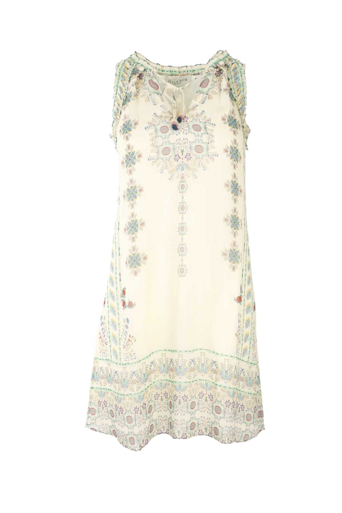 Hale Bob Çiçek Desenli Mini Kolsuz Elbise-Libas Trendy Fashion Store