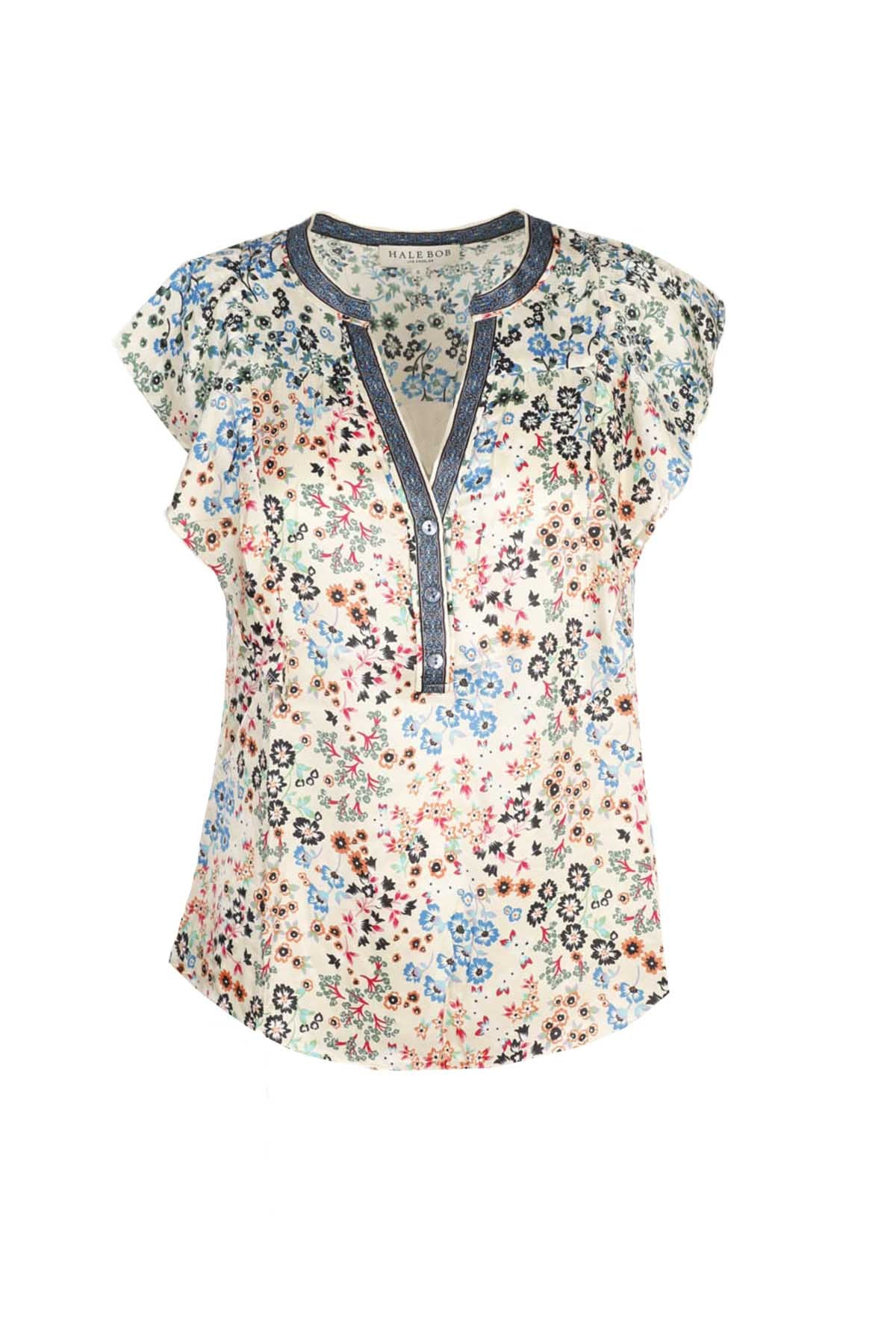 Hale Bob V Yaka Çiçek Desenli Bluz-Libas Trendy Fashion Store