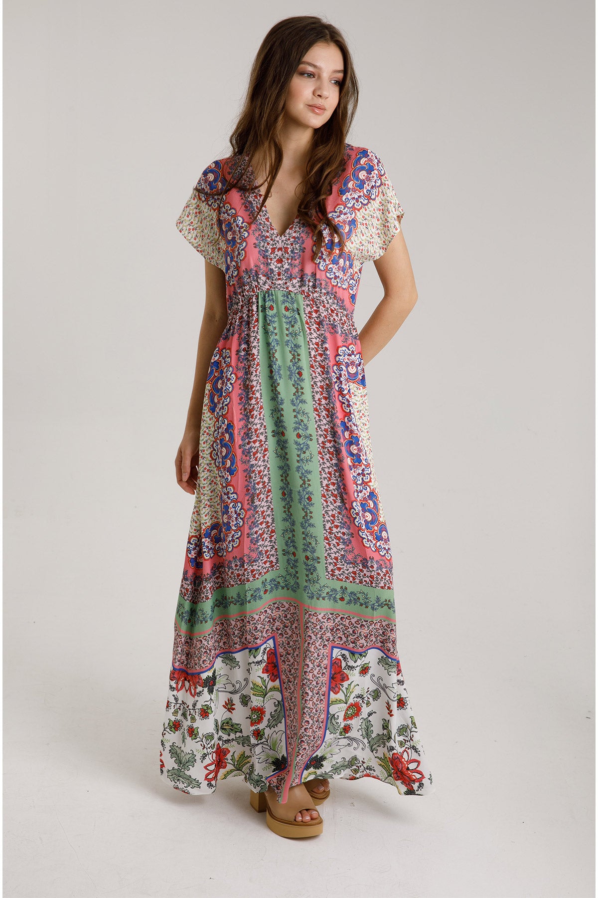 Hale Bob Çiçek Desenli Maxi Elbise-Libas Trendy Fashion Store