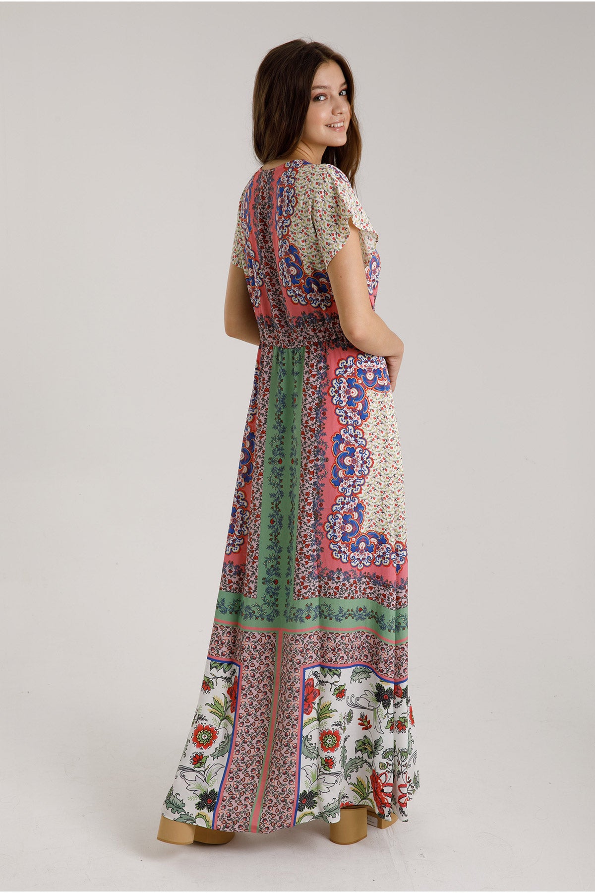 Hale Bob Çiçek Desenli Maxi Elbise-Libas Trendy Fashion Store