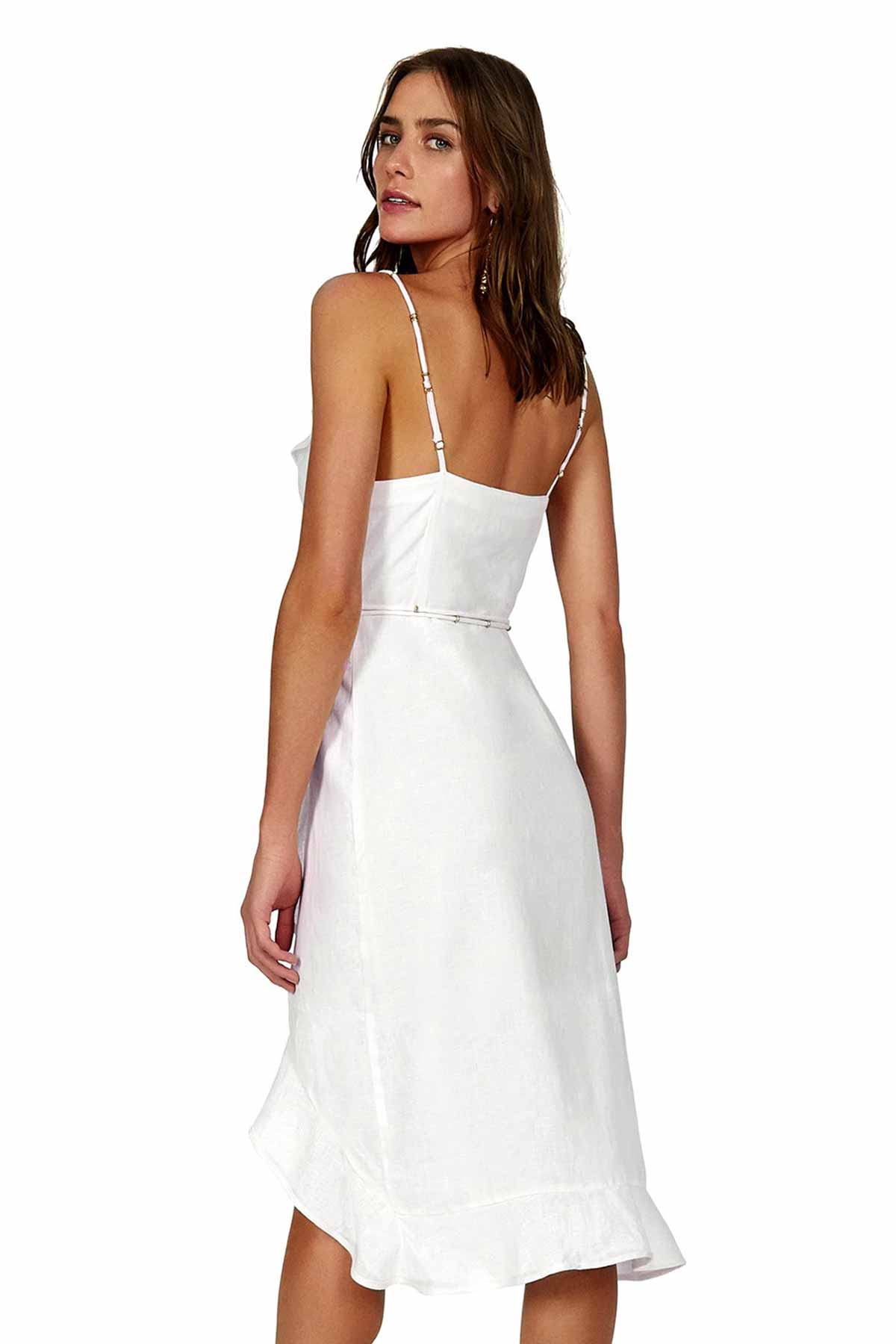 Vix V Yaka Askılı Kruvaze Elbise-Libas Trendy Fashion Store