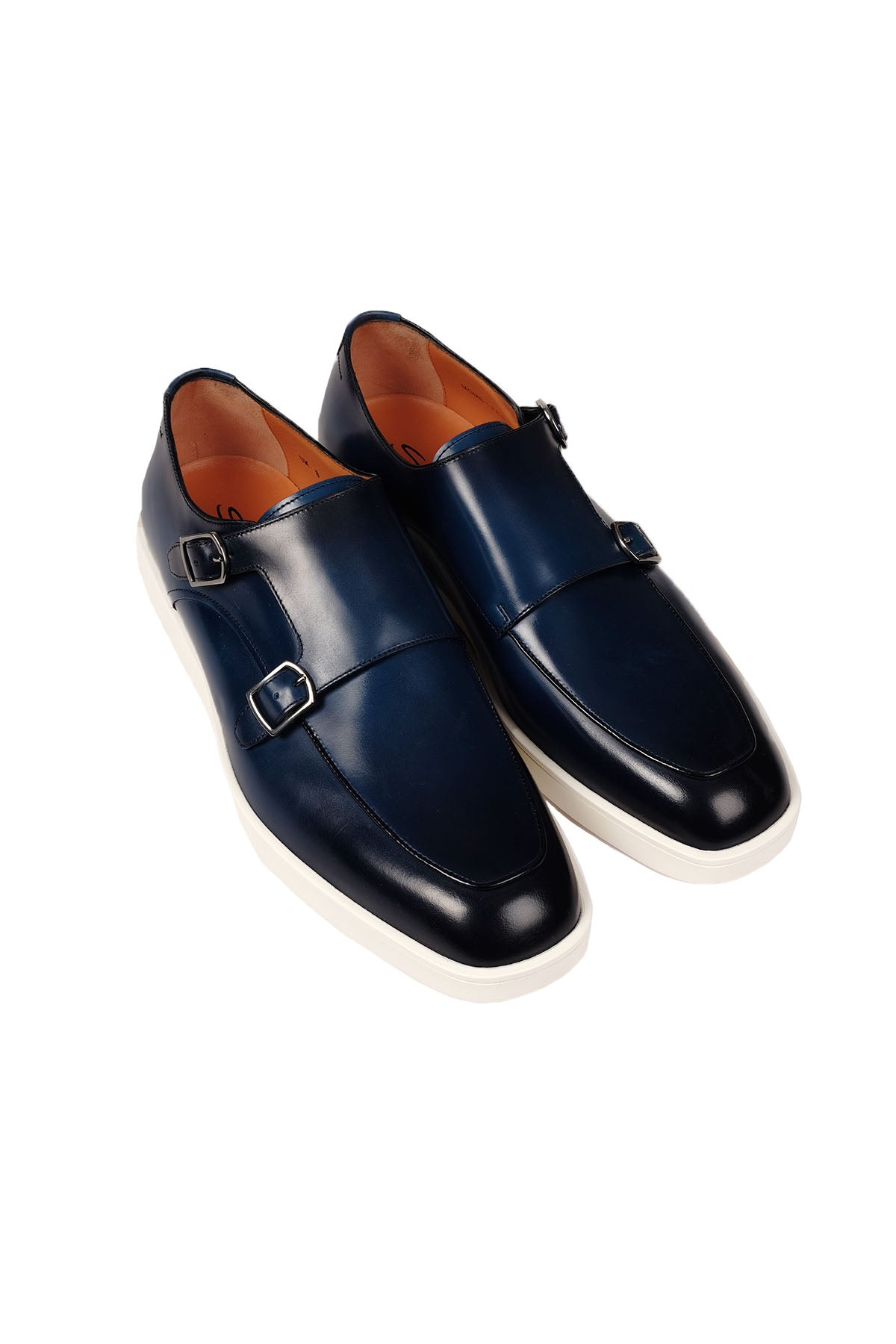 Santoni Çift Tokalı Küt Burun Monk Loafer Ayakkabı-Libas Trendy Fashion Store