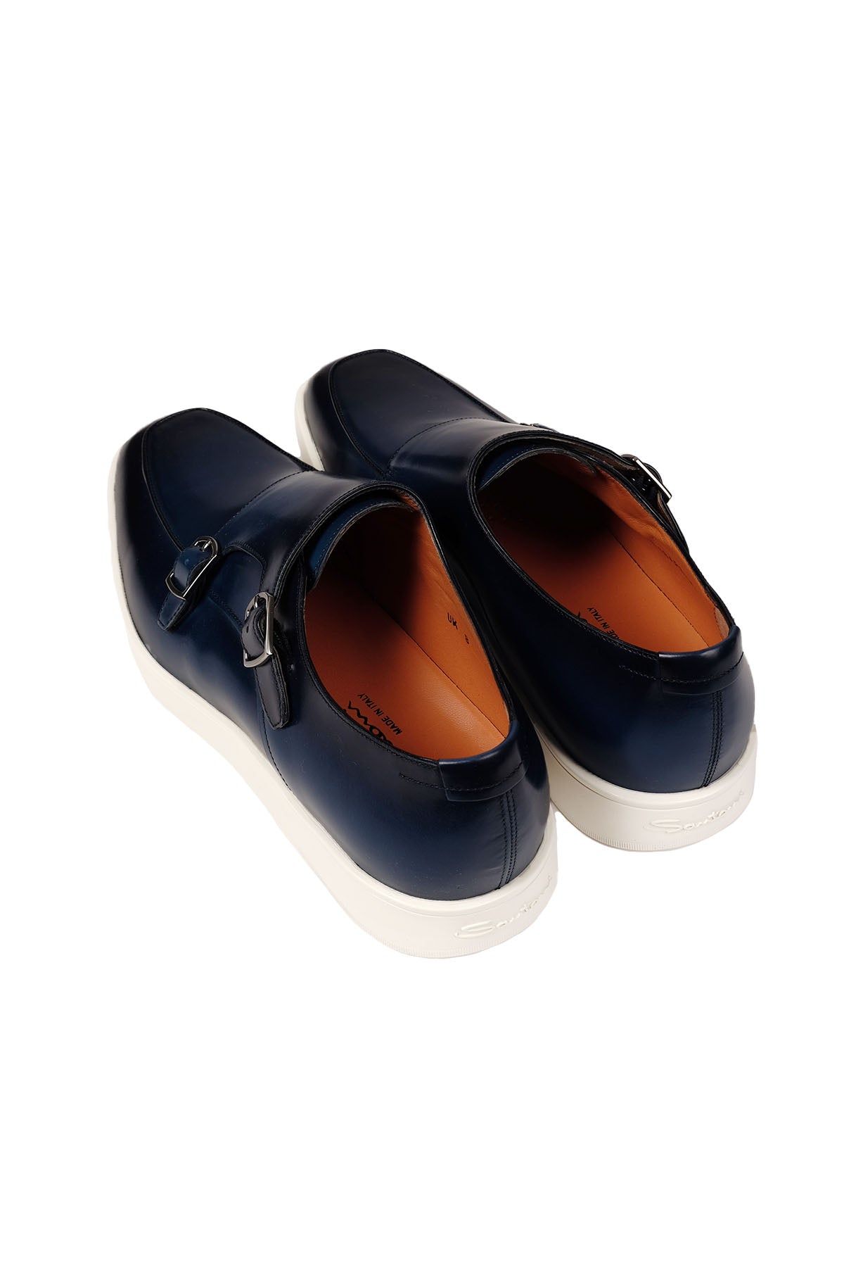 Santoni Çift Tokalı Küt Burun Monk Loafer Ayakkabı-Libas Trendy Fashion Store