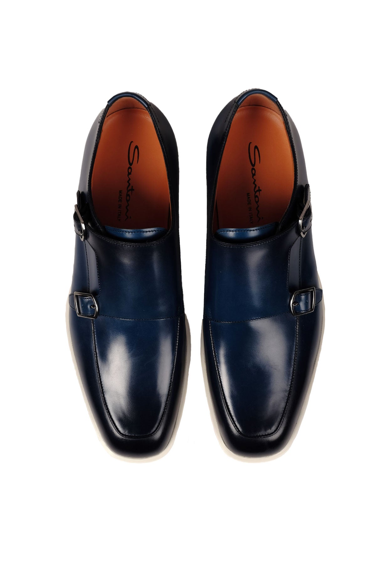Santoni Çift Tokalı Küt Burun Monk Loafer Ayakkabı-Libas Trendy Fashion Store