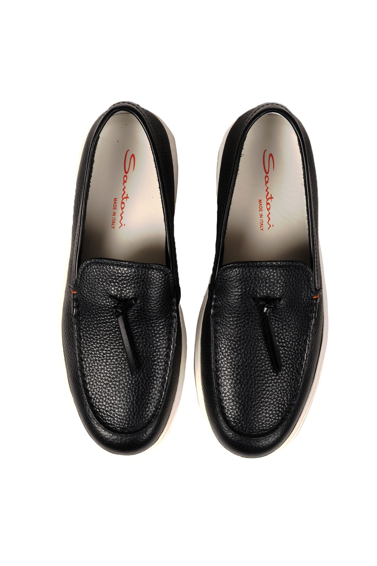 Santoni İnce Deri Püsküllü Loafer Ayakkabı