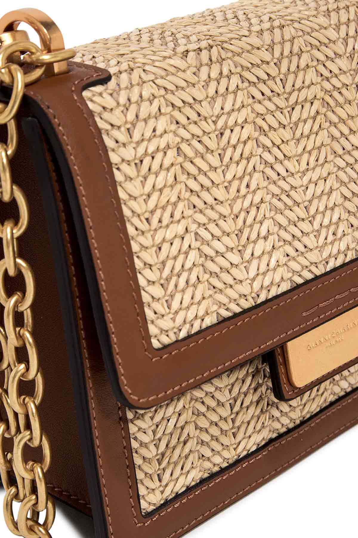 Gianni Chiarini Deri Detaylı Hasır Örgü Teresa Çanta-Libas Trendy Fashion Store