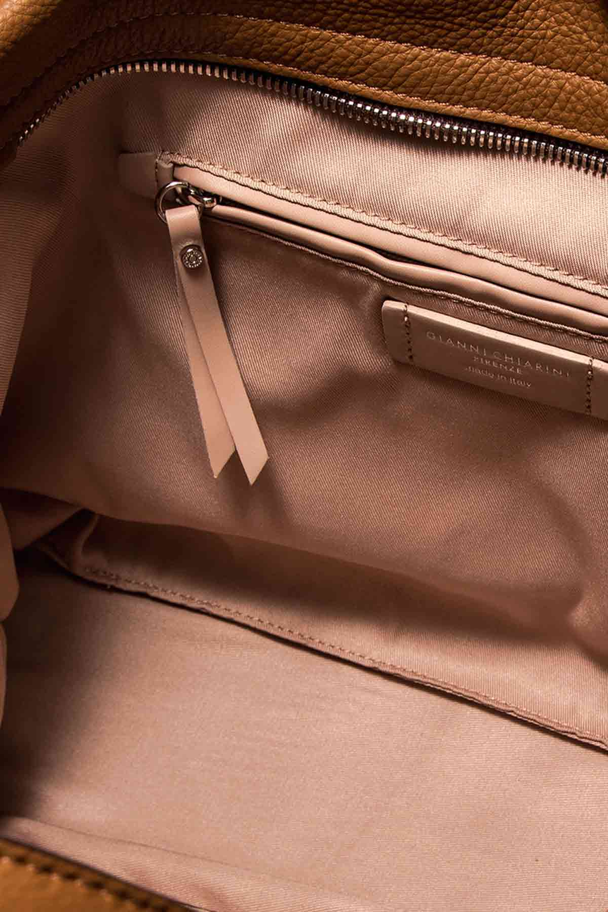 Gianni Chiarini Deri Kombinasyonlu Duna Çanta-Libas Trendy Fashion Store