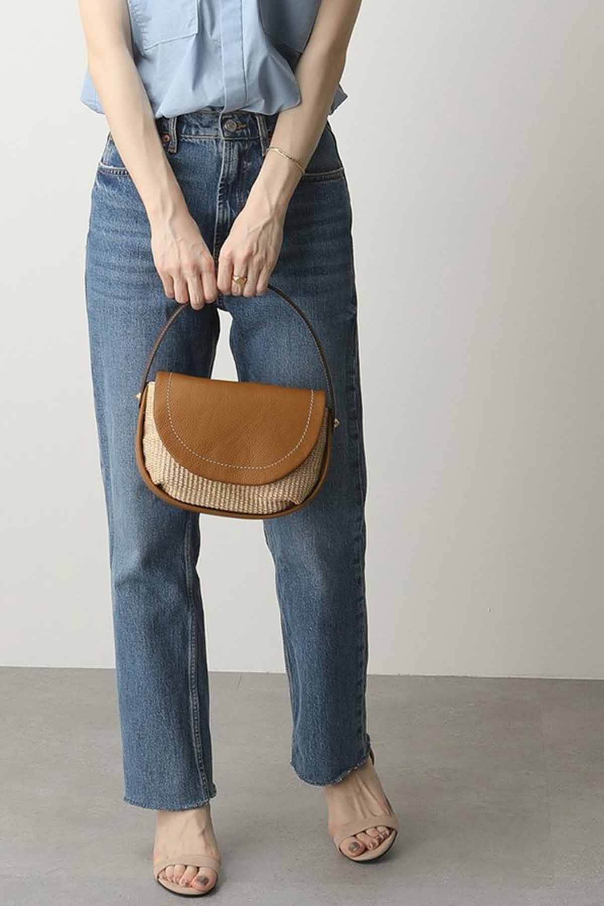 Gianni Chiarini Deri Kapaklı Hasır Örgü Diana Çanta-Libas Trendy Fashion Store