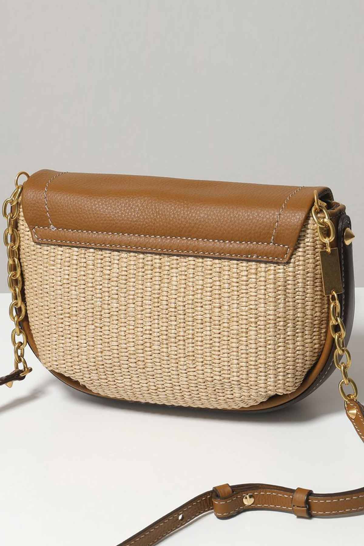 Gianni Chiarini Deri Kapaklı Hasır Örgü Diana Çanta-Libas Trendy Fashion Store