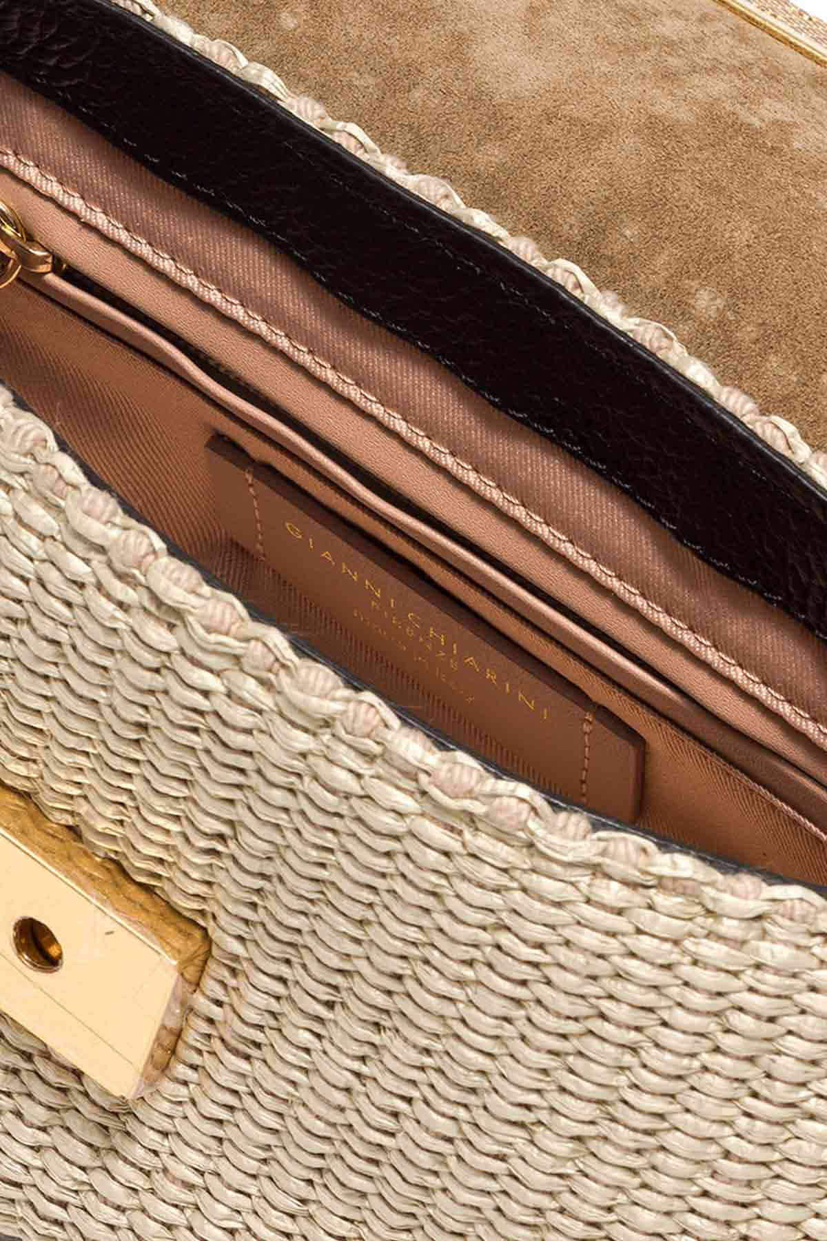 Gianni Chiarini Deri Kapaklı Hasır Örgü Rossella Çanta-Libas Trendy Fashion Store