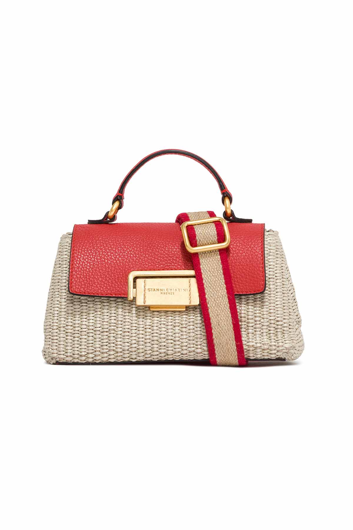 Gianni Chiarini Deri Kapaklı Hasır Örgü Rossella Çanta-Libas Trendy Fashion Store