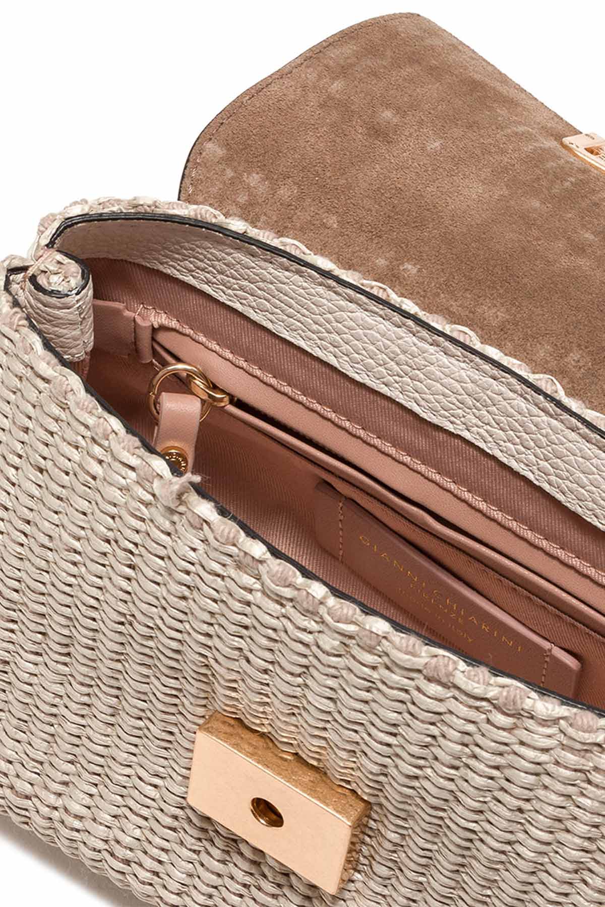 Gianni Chiarini Deri Kapaklı Hasır Örgü Rossella Çanta-Libas Trendy Fashion Store