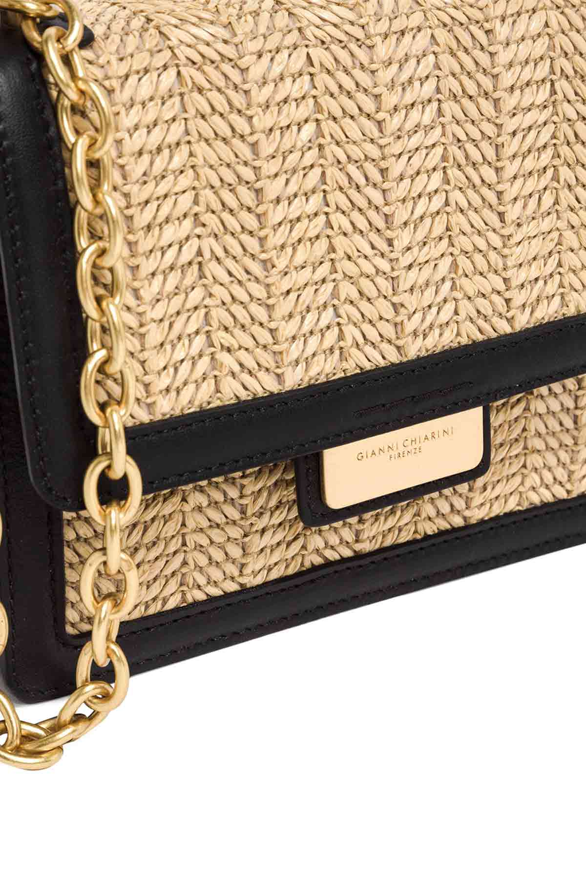 Gianni Chiarini Deri Detaylı Hasır Örgü Teresa Çanta-Libas Trendy Fashion Store