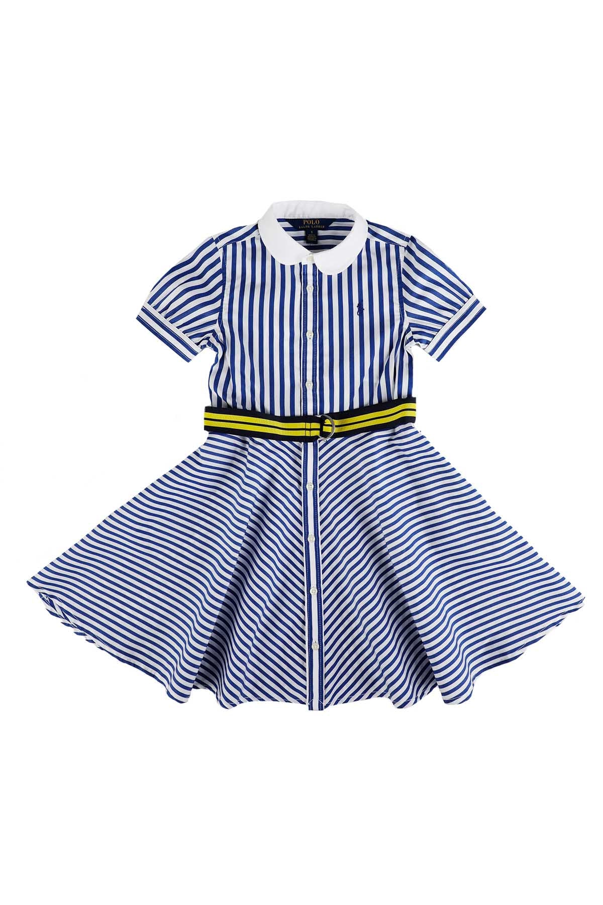 Polo Ralph Lauren 5-6.5 Yaş Kız Çocuk Çizgili Elbise-Libas Trendy Fashion Store