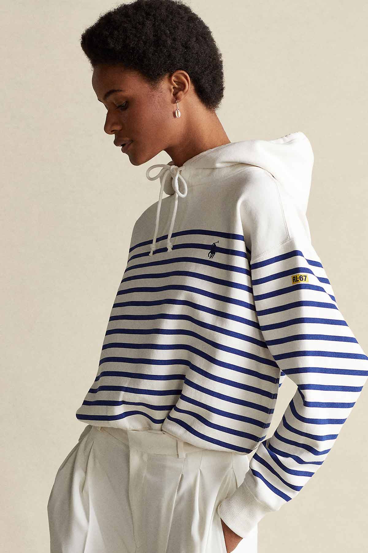 Polo Ralph Lauren Geniş Kesim Çizgili Sweatshirt-Libas Trendy Fashion Store