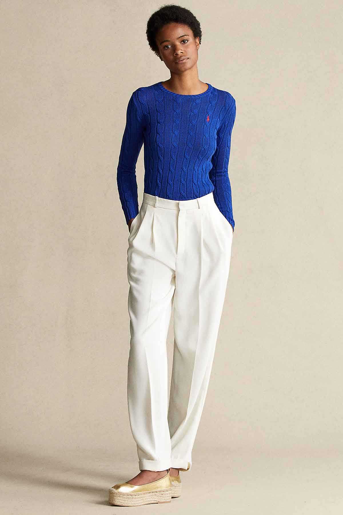 Polo Ralph Lauren Pima Cotton Slim Fit Saç Örgü Triko-Libas Trendy Fashion Store