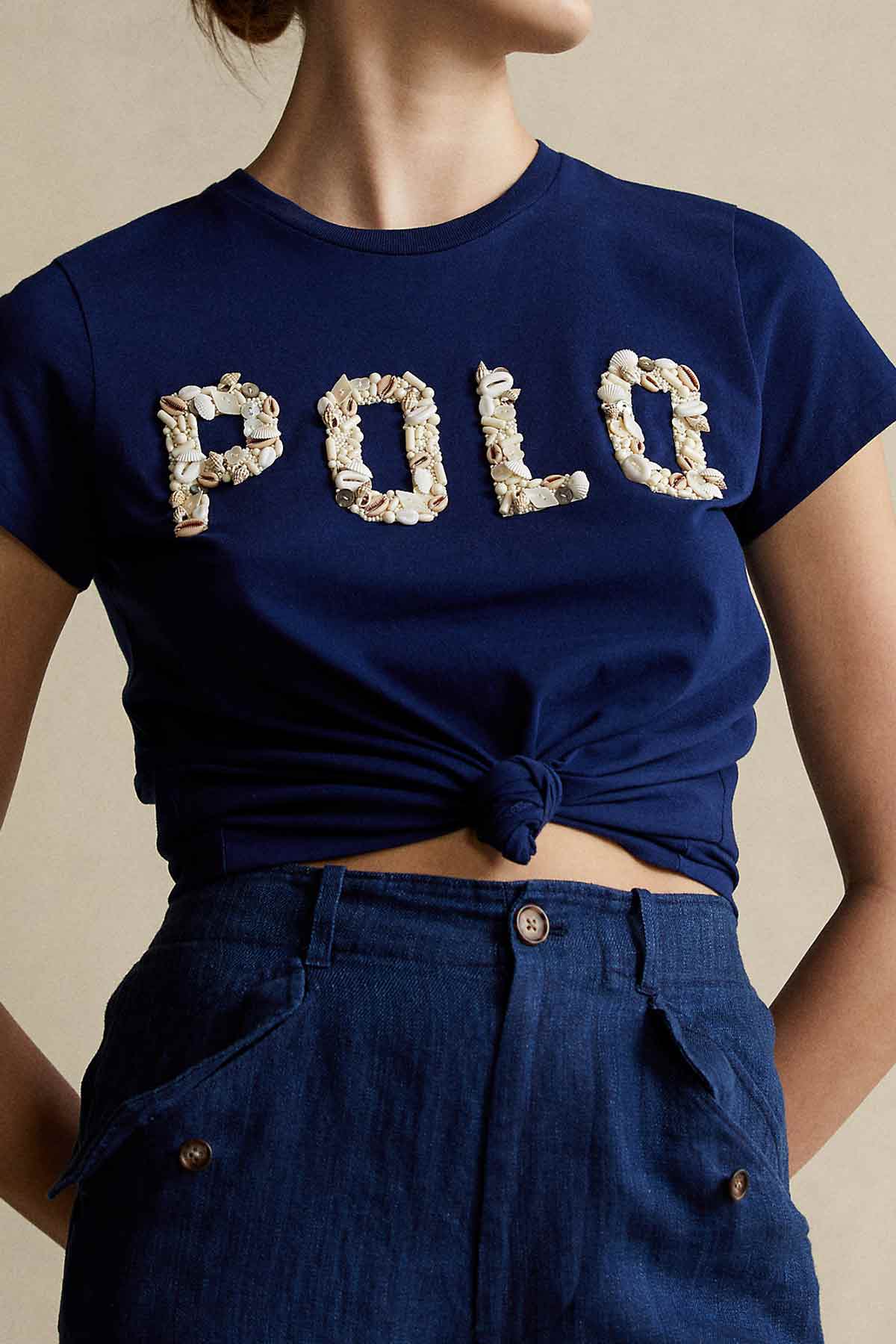 Polo Ralph Lauren Deniz Kabuğu Aksesuarlı Logolu T-shirt-Libas Trendy Fashion Store