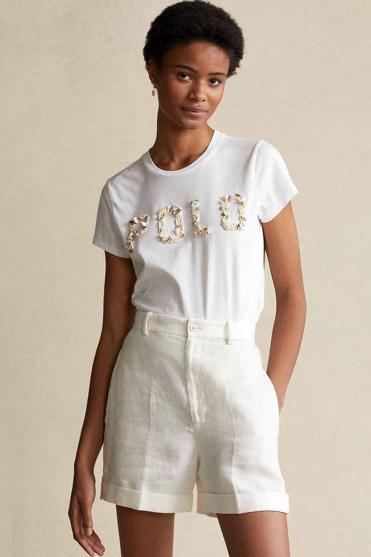 Polo Ralph Lauren Deniz Kabuğu Aksesuar Logolu T-shirt-Libas Trendy Fashion Store