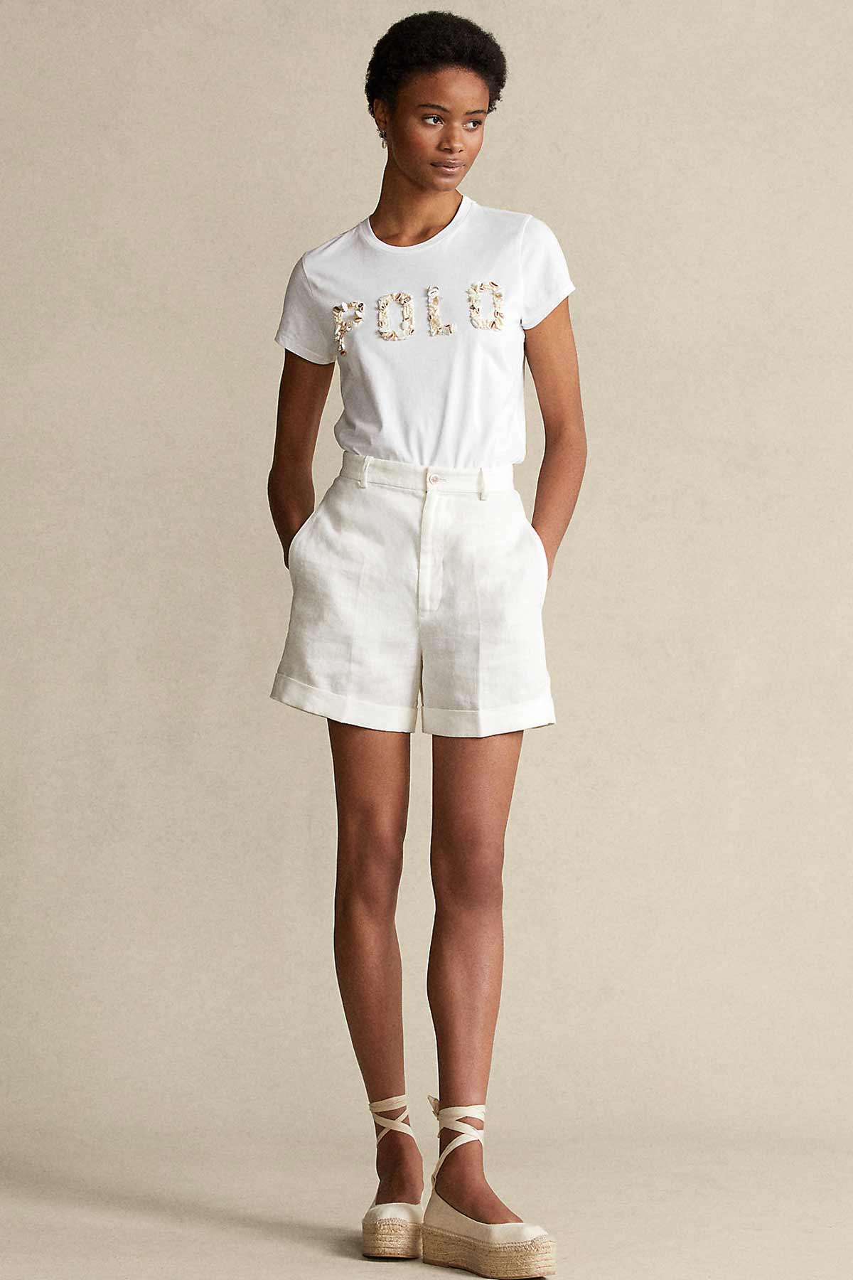 Polo Ralph Lauren Deniz Kabuğu Aksesuar Logolu T-shirt-Libas Trendy Fashion Store