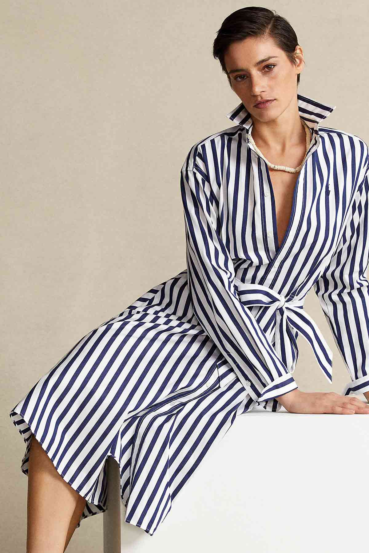 Polo Ralph Lauren Belden Kuşaklı Midi Gömlek Elbise-Libas Trendy Fashion Store