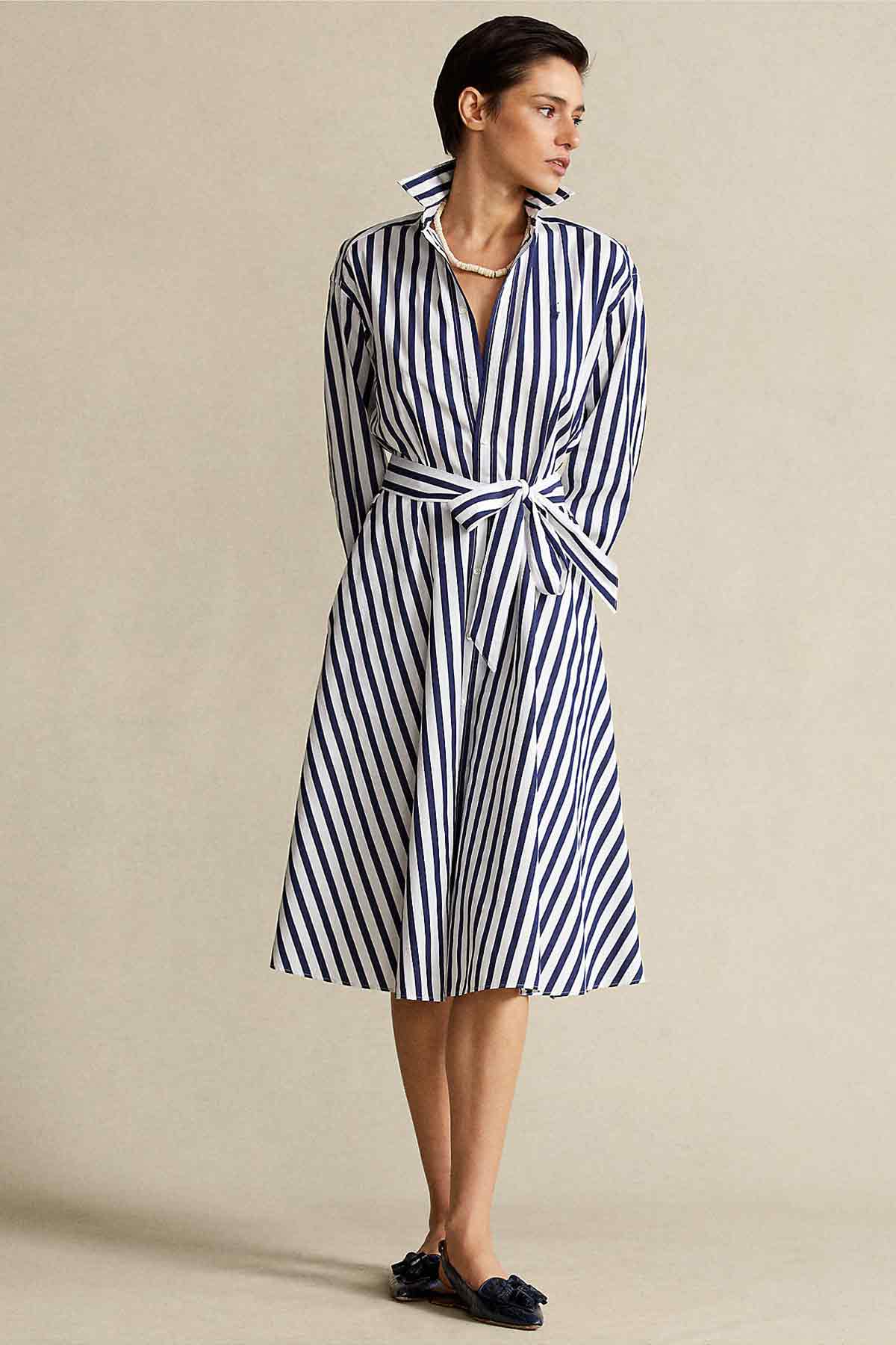 Polo Ralph Lauren Belden Kuşaklı Midi Gömlek Elbise-Libas Trendy Fashion Store
