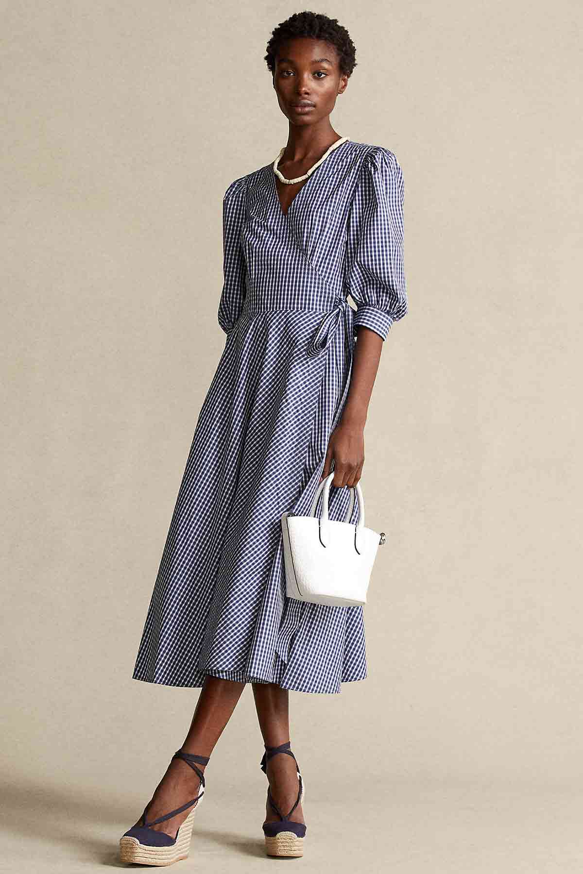 Polo Ralph Lauren Çizgili Belden Kuşaklı Midi Elbise-Libas Trendy Fashion Store