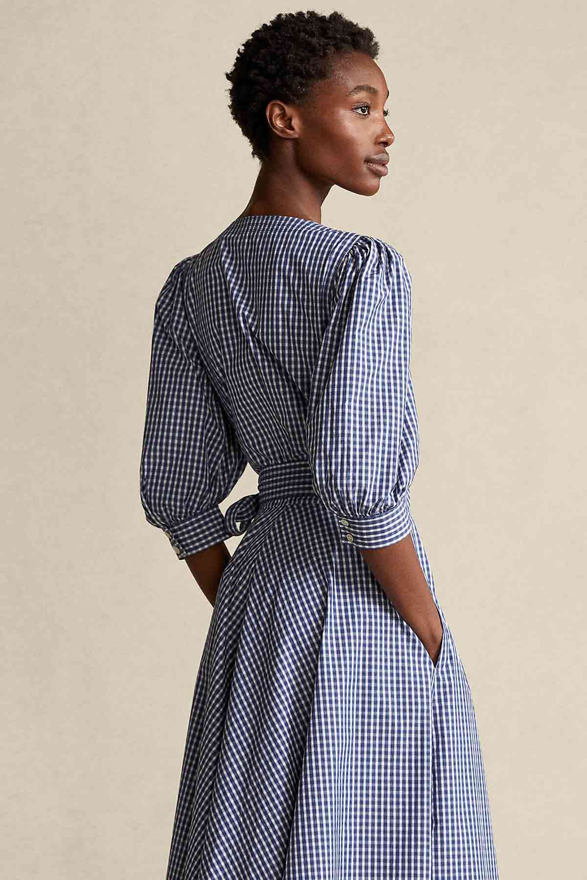 Polo Ralph Lauren Çizgili Belden Kuşaklı Midi Elbise-Libas Trendy Fashion Store