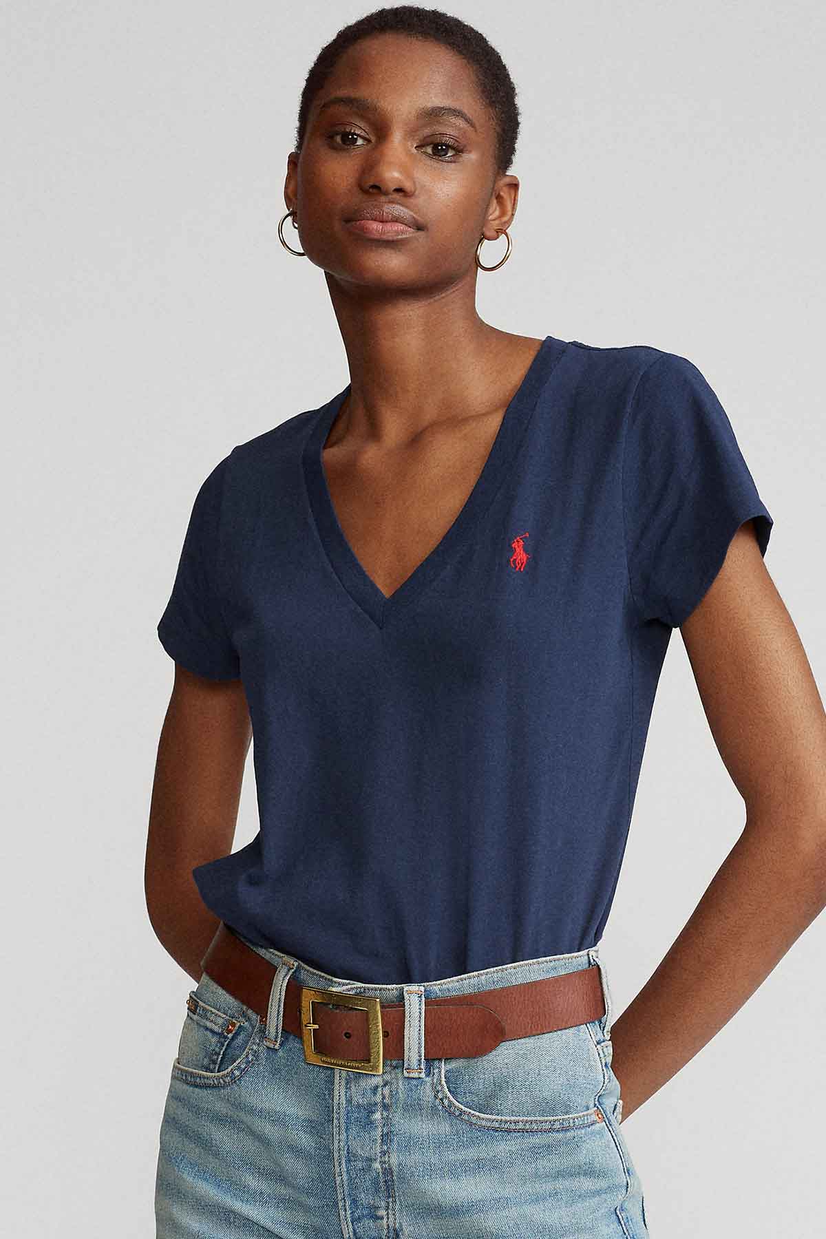 Polo Ralph Lauren Custom Fit V Yaka T-shirt-Libas Trendy Fashion Store