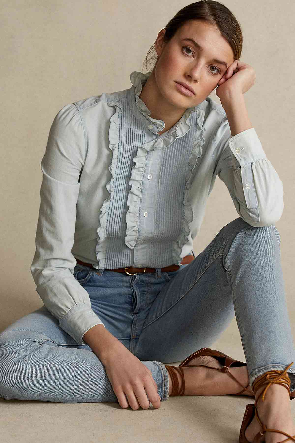 Polo Ralph Lauren Fırfırlı Denim Gömlek-Libas Trendy Fashion Store