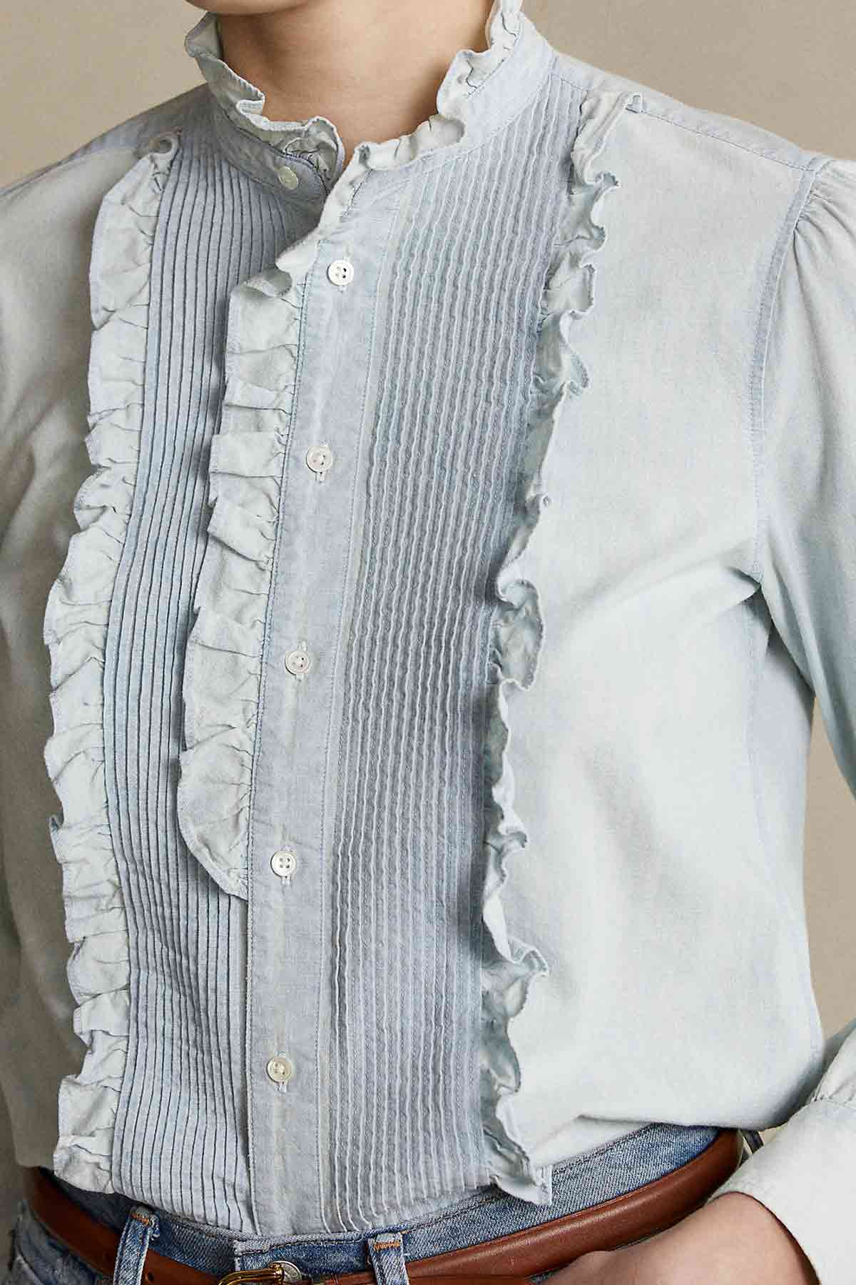 Polo Ralph Lauren Fırfırlı Denim Gömlek-Libas Trendy Fashion Store