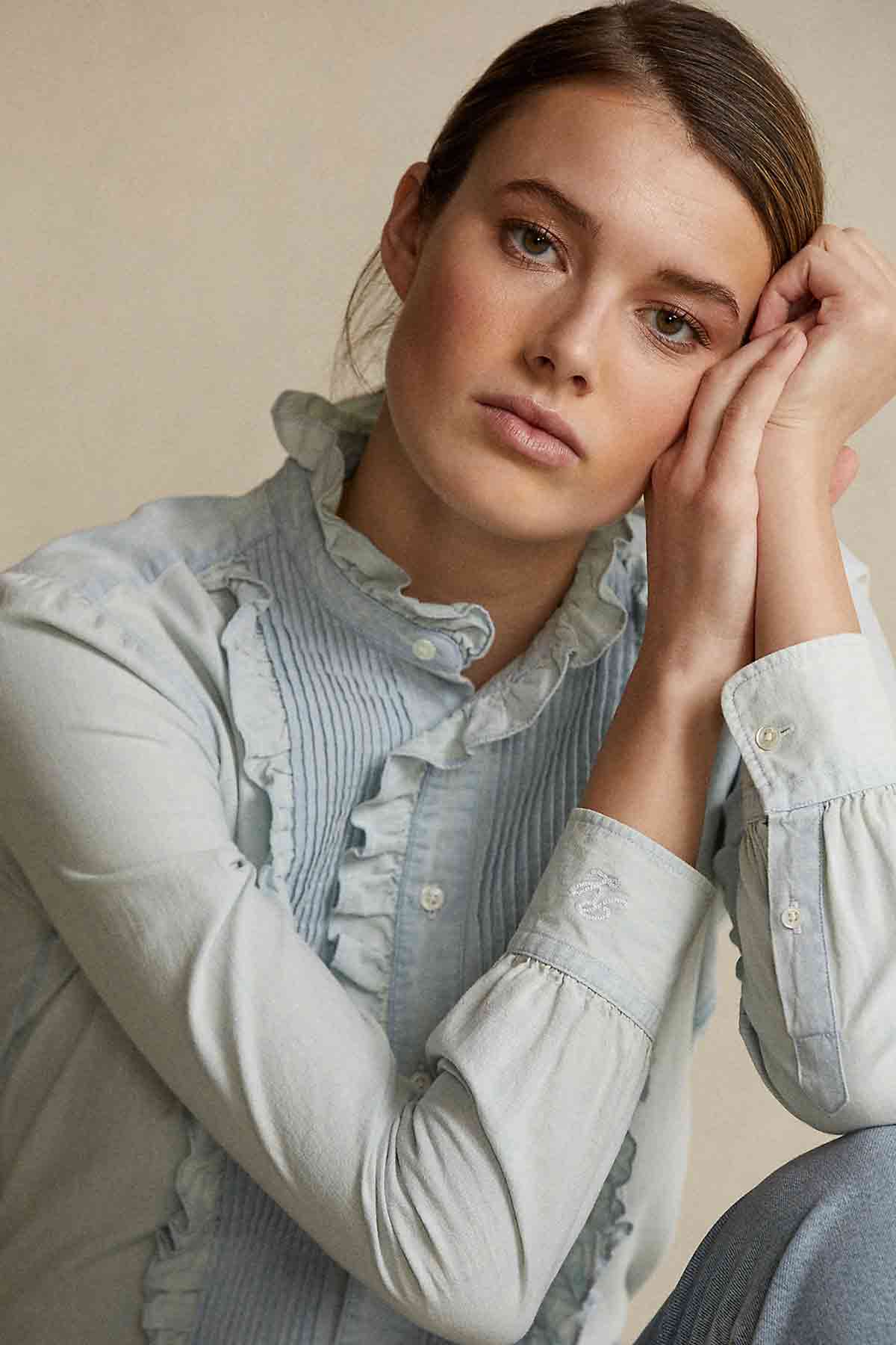 Polo Ralph Lauren Fırfırlı Denim Gömlek-Libas Trendy Fashion Store