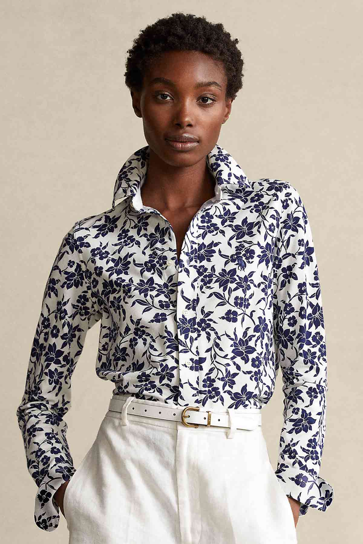 Polo Ralph Lauren Çiçek Desenli Knit Oxford Gömlek-Libas Trendy Fashion Store