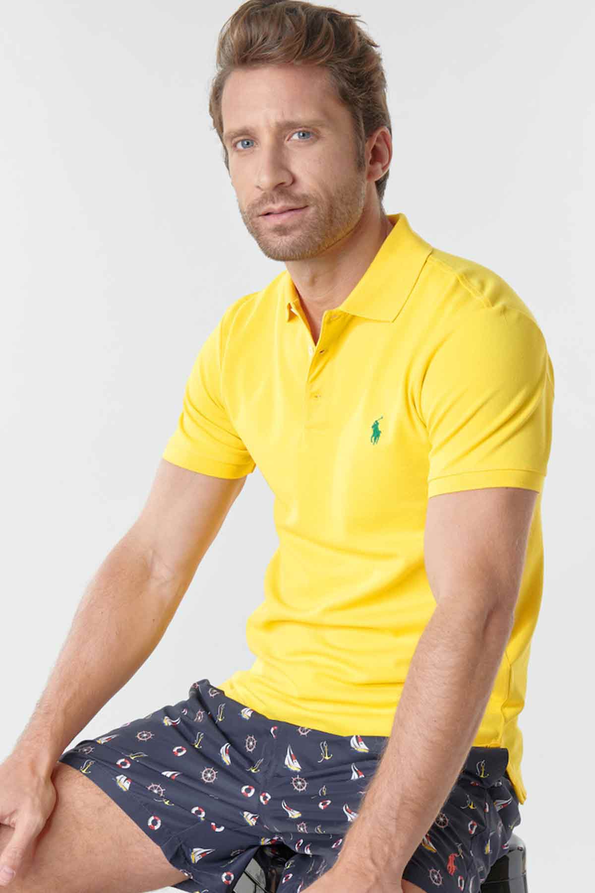Polo Ralph Lauren Slim Fit Stretch Mesh Polo Yaka T-shirt-Libas Trendy Fashion Store
