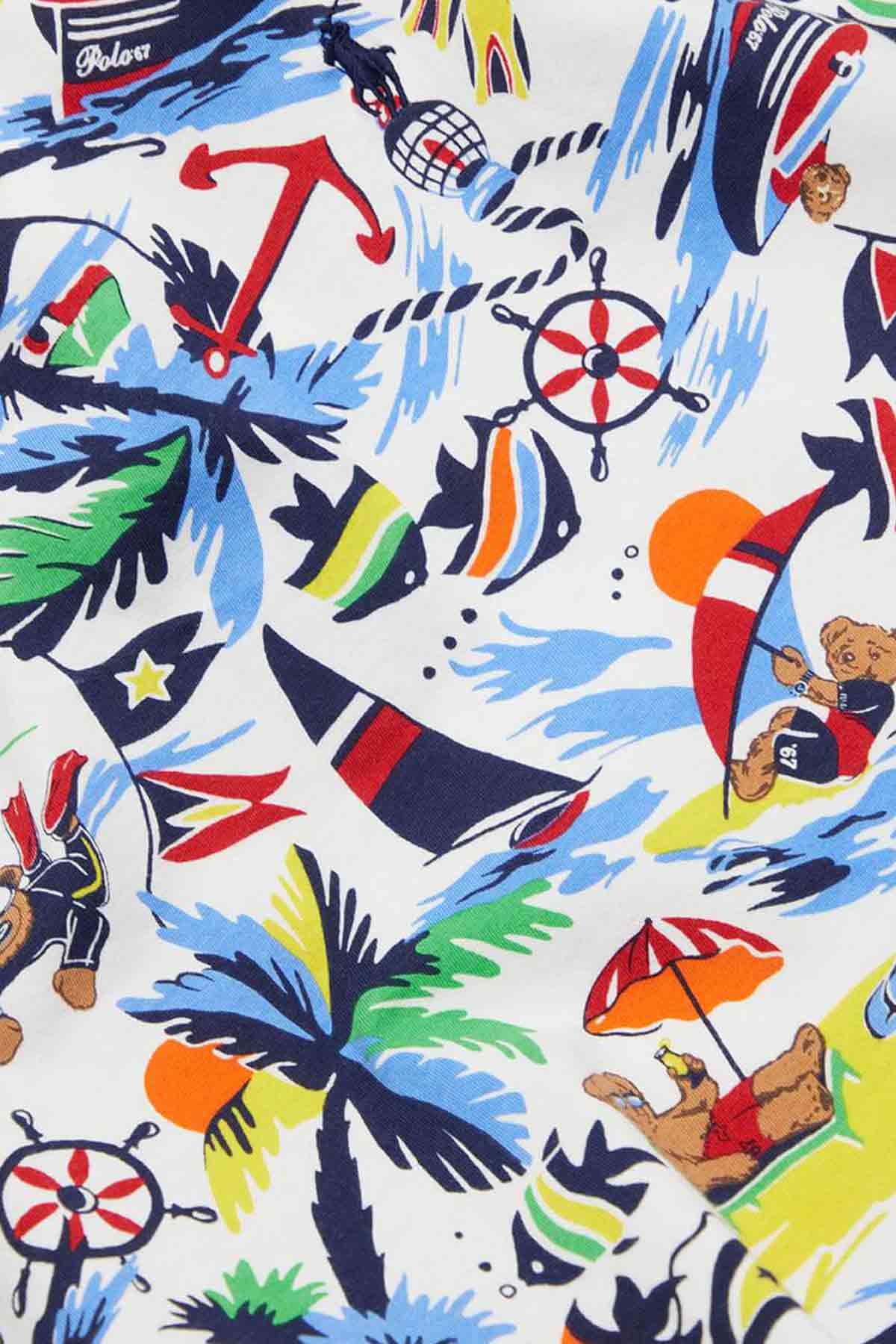 Polo Ralph Lauren Tropikal Desenli Custom Slim Fit T-shirt-Libas Trendy Fashion Store