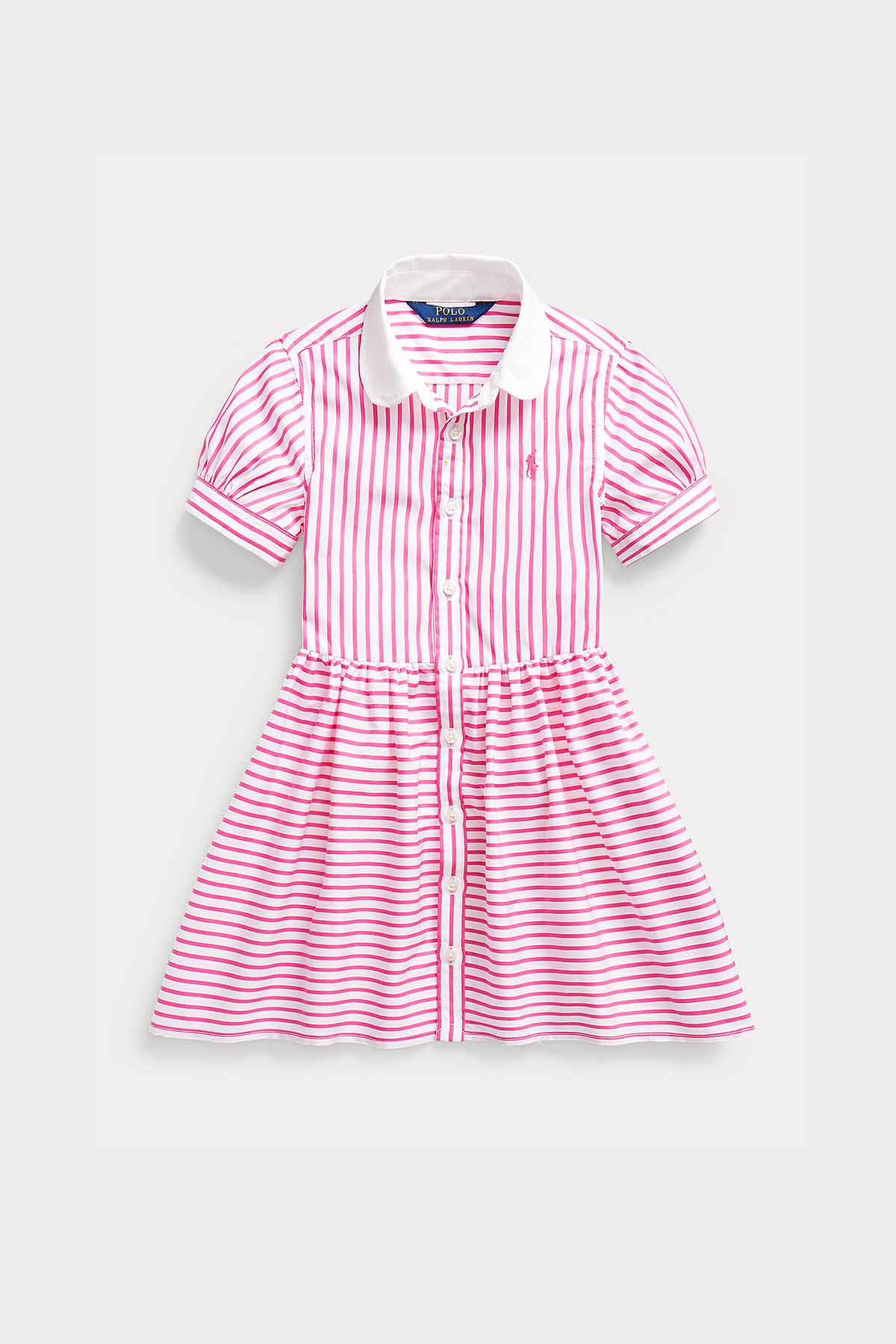 Polo Ralph Lauren 2-4 Yaş Kız Çocuk Çizgili Gömlek Elbise-Libas Trendy Fashion Store