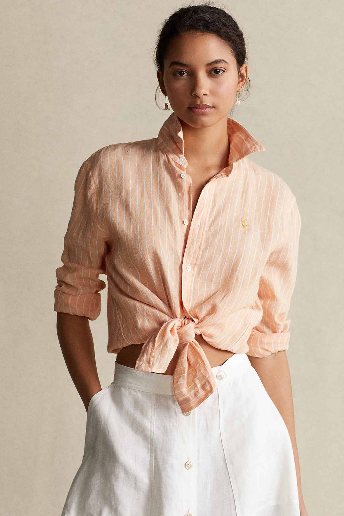 Polo Ralph Lauren Rahat Kesim Çizgili Keten Gömlek-Libas Trendy Fashion Store