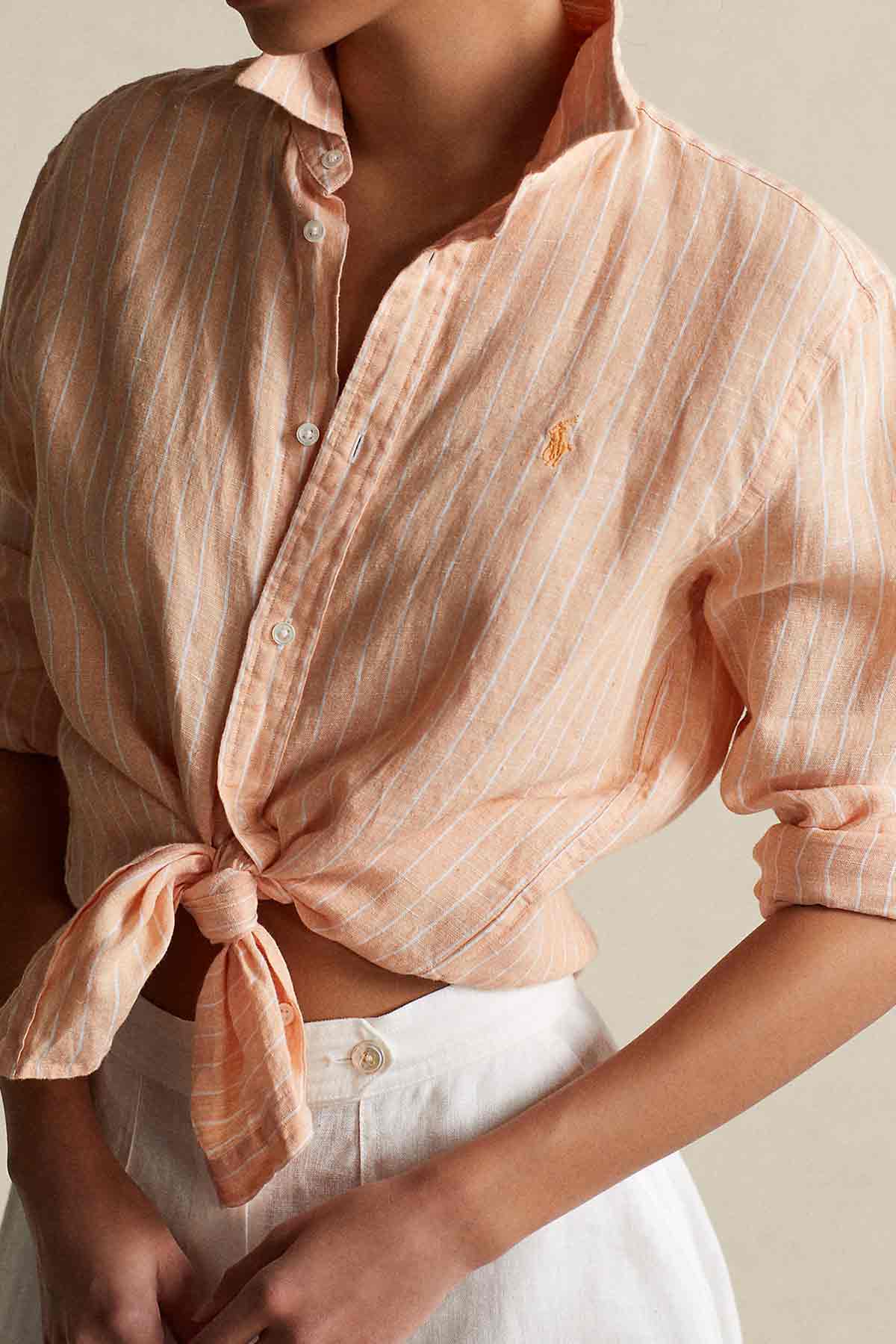 Polo Ralph Lauren Rahat Kesim Çizgili Keten Gömlek-Libas Trendy Fashion Store