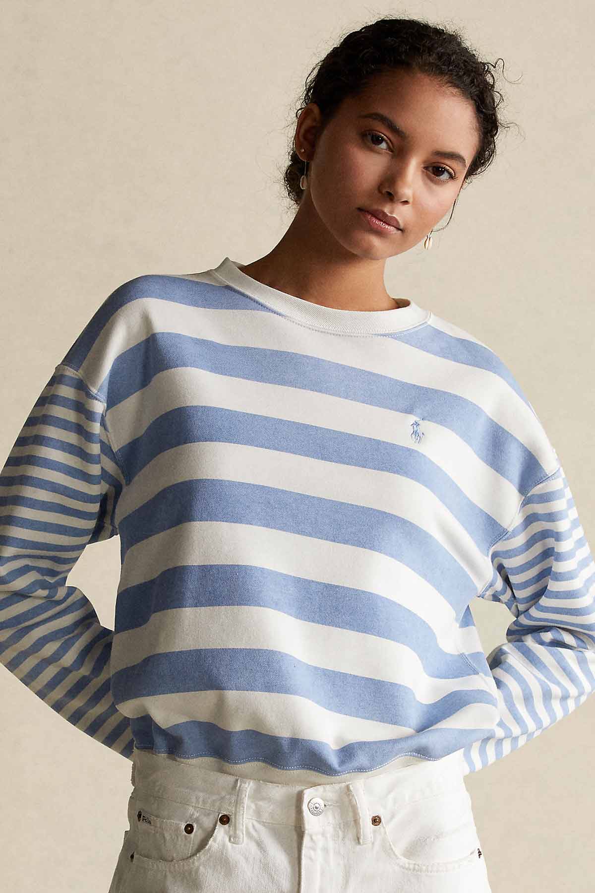 Polo Ralph Lauren Yuvarlak Yaka Çizgili Sweatshirt-Libas Trendy Fashion Store