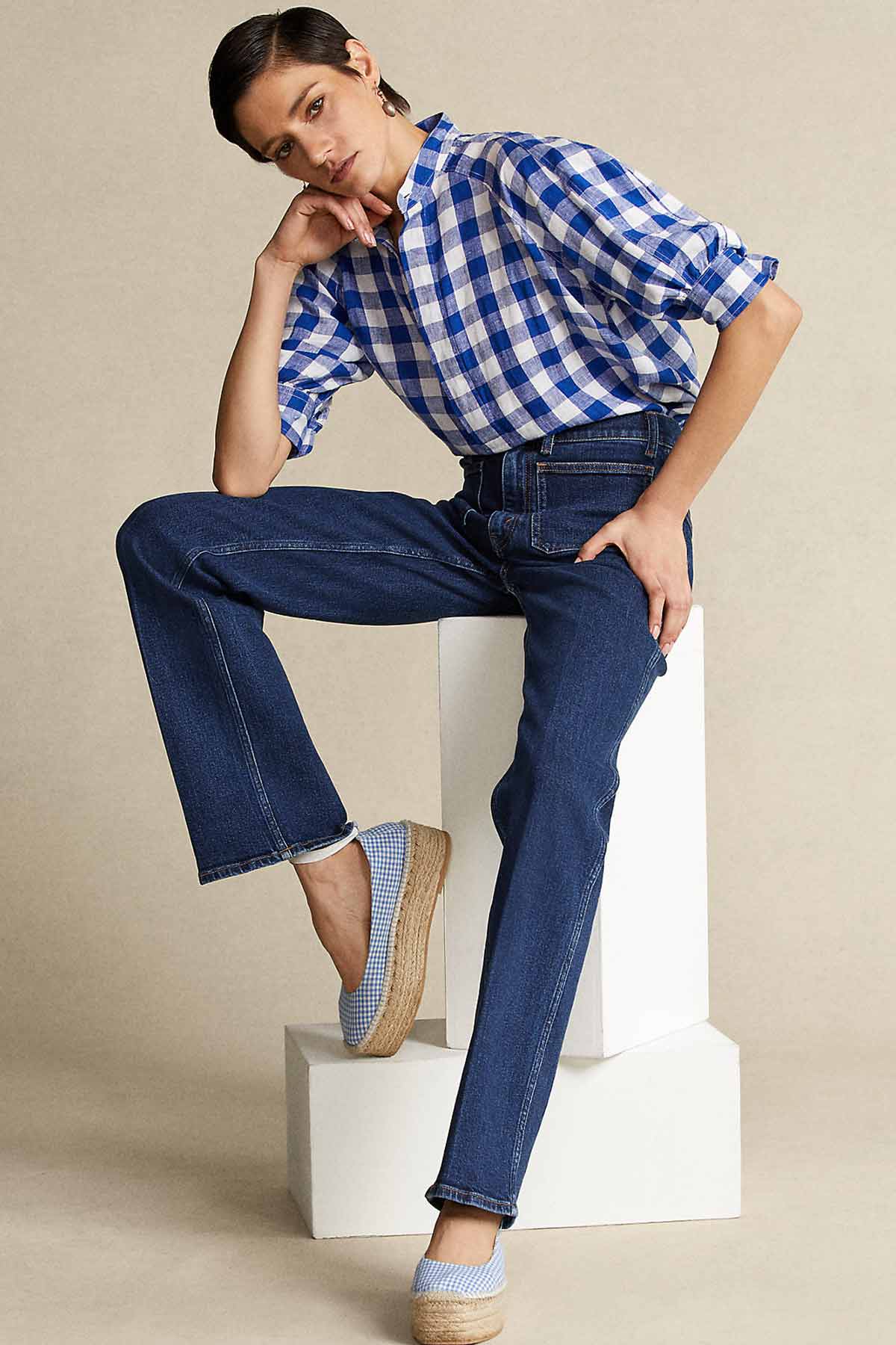 Polo Ralph Lauren Hakim Yaka Kareli Keten Gömlek-Libas Trendy Fashion Store