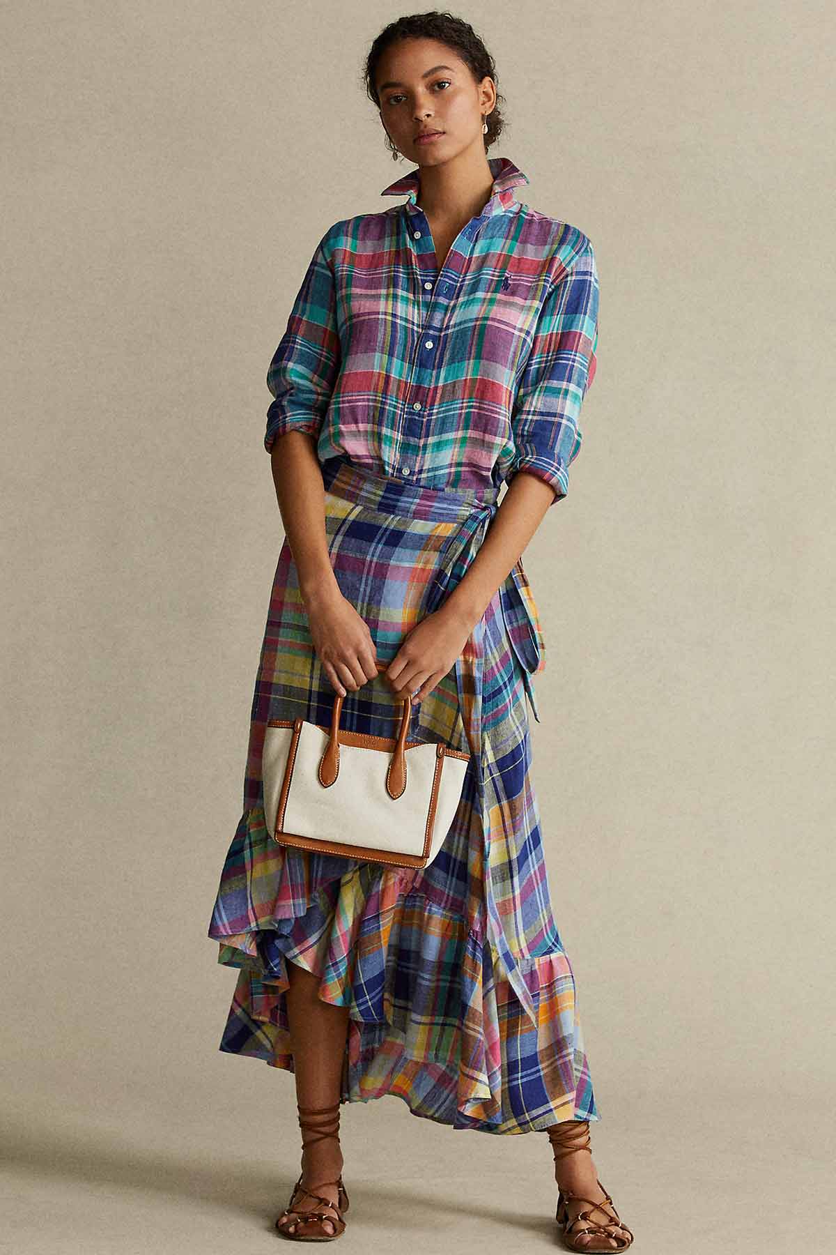 Polo Ralph Lauren Classic Fit Renkli Ekoseli Keten Gömlek-Libas Trendy Fashion Store