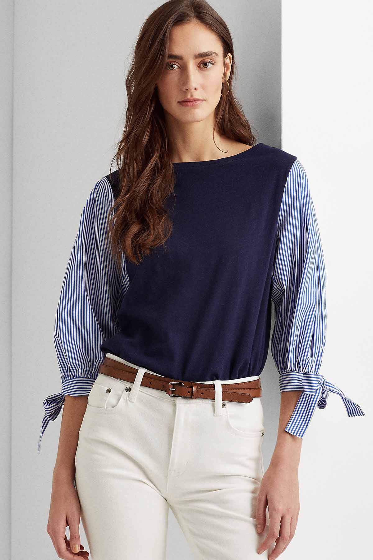 Polo Ralph Lauren Kayık Yaka Çizgili Kollu T-shirt-Libas Trendy Fashion Store