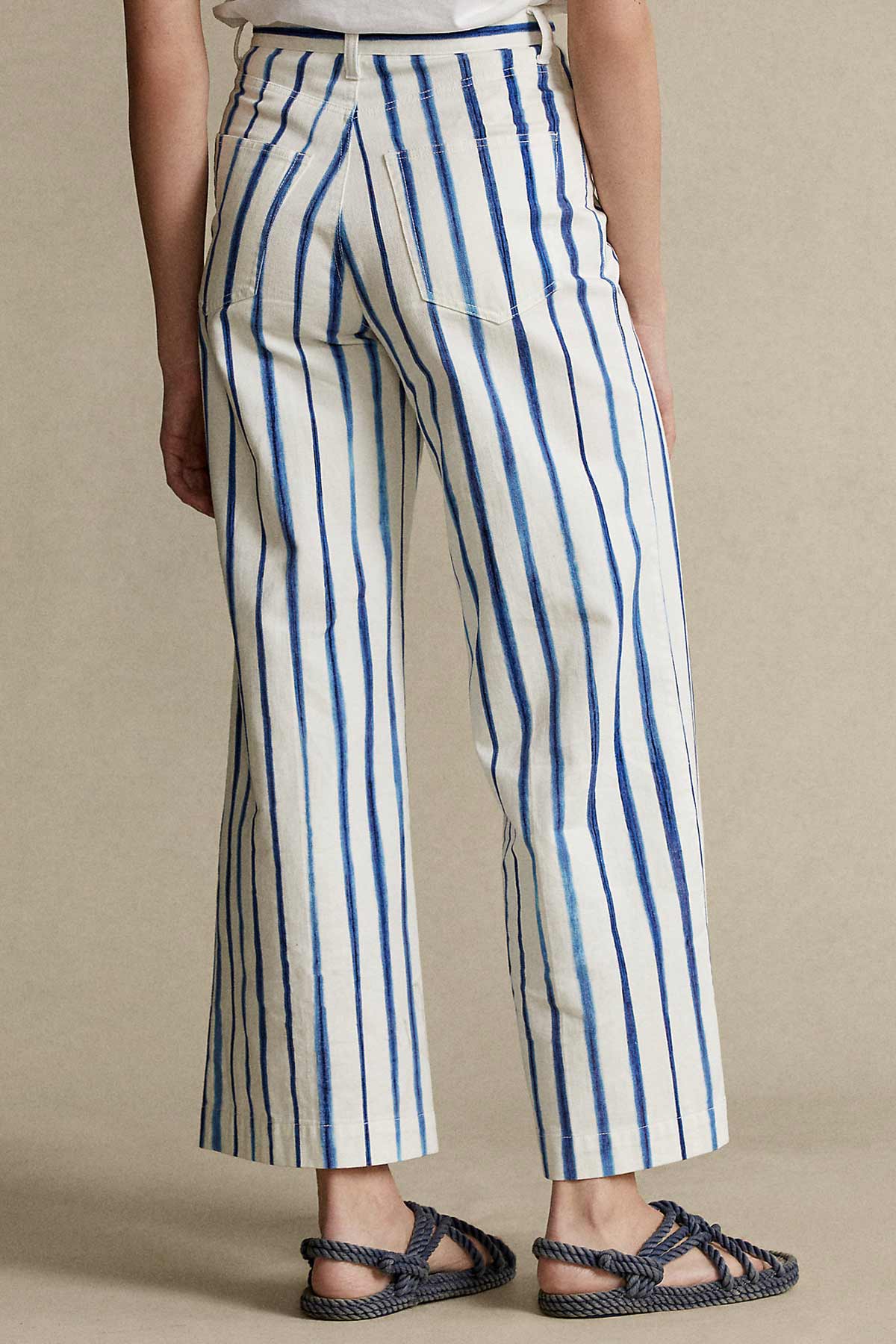 Polo Ralph Lauren Çizgili Yüksek Bel Crop Paça Pantolon-Libas Trendy Fashion Store