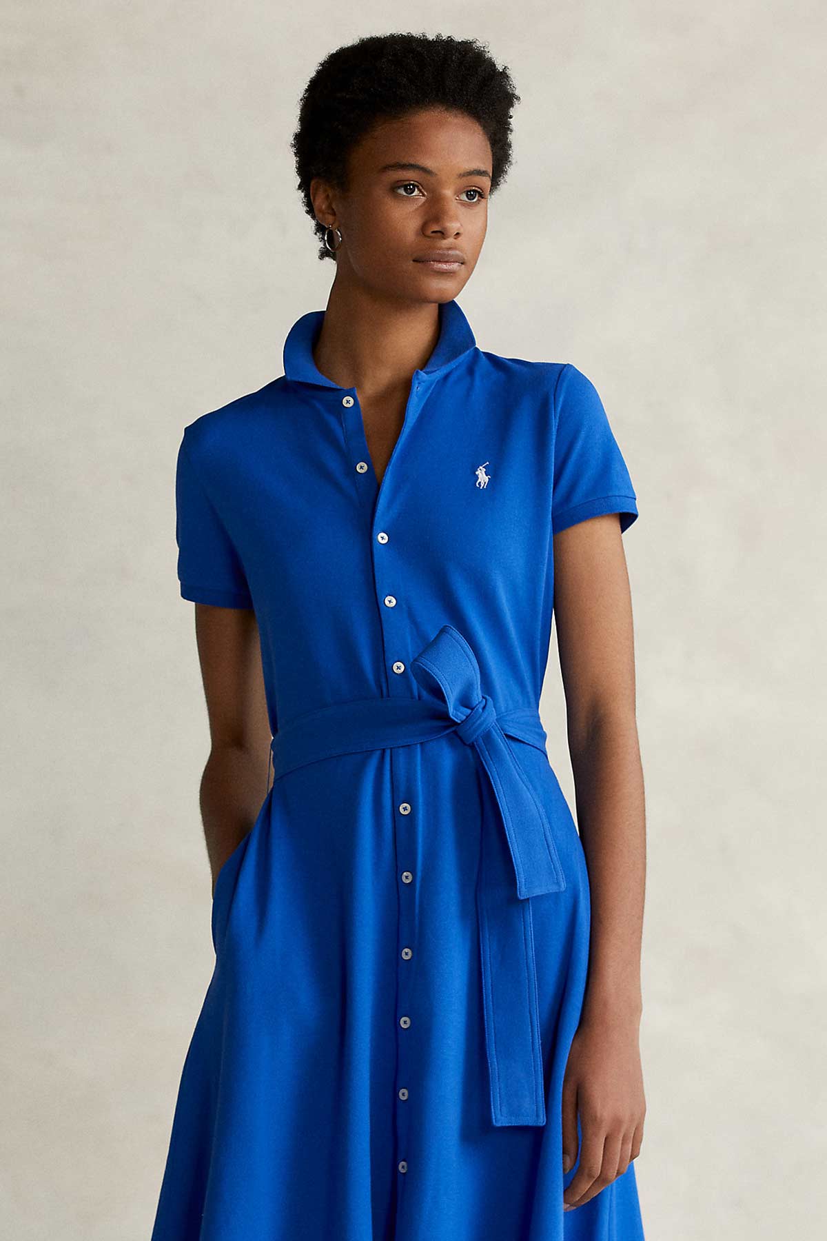 Polo Ralph Lauren A Kesim Belden Kuşaklı Polo Yaka Gömlek Elbise-Libas Trendy Fashion Store