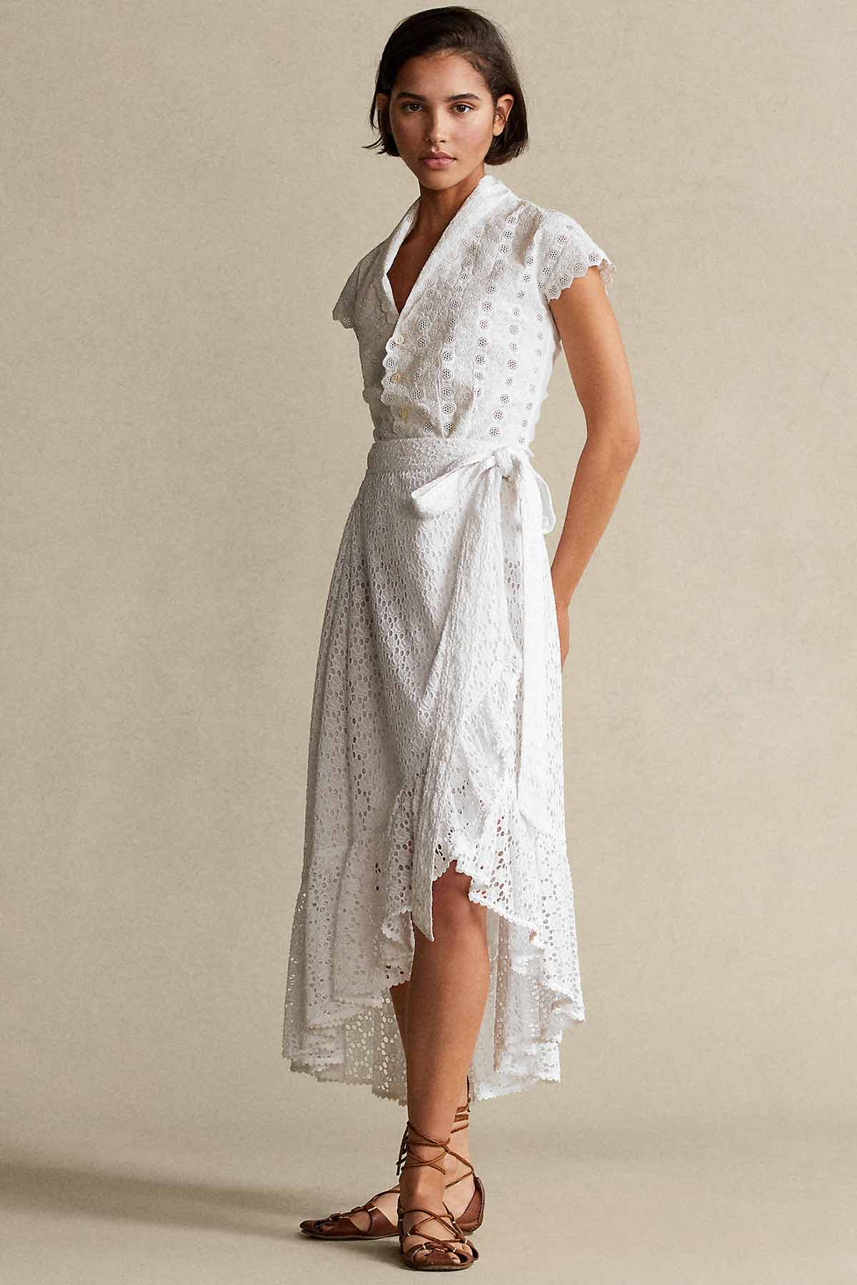 Polo Ralph Lauren Fisto İşlemeli Yüksek Bel Asimetrik Etek-Libas Trendy Fashion Store