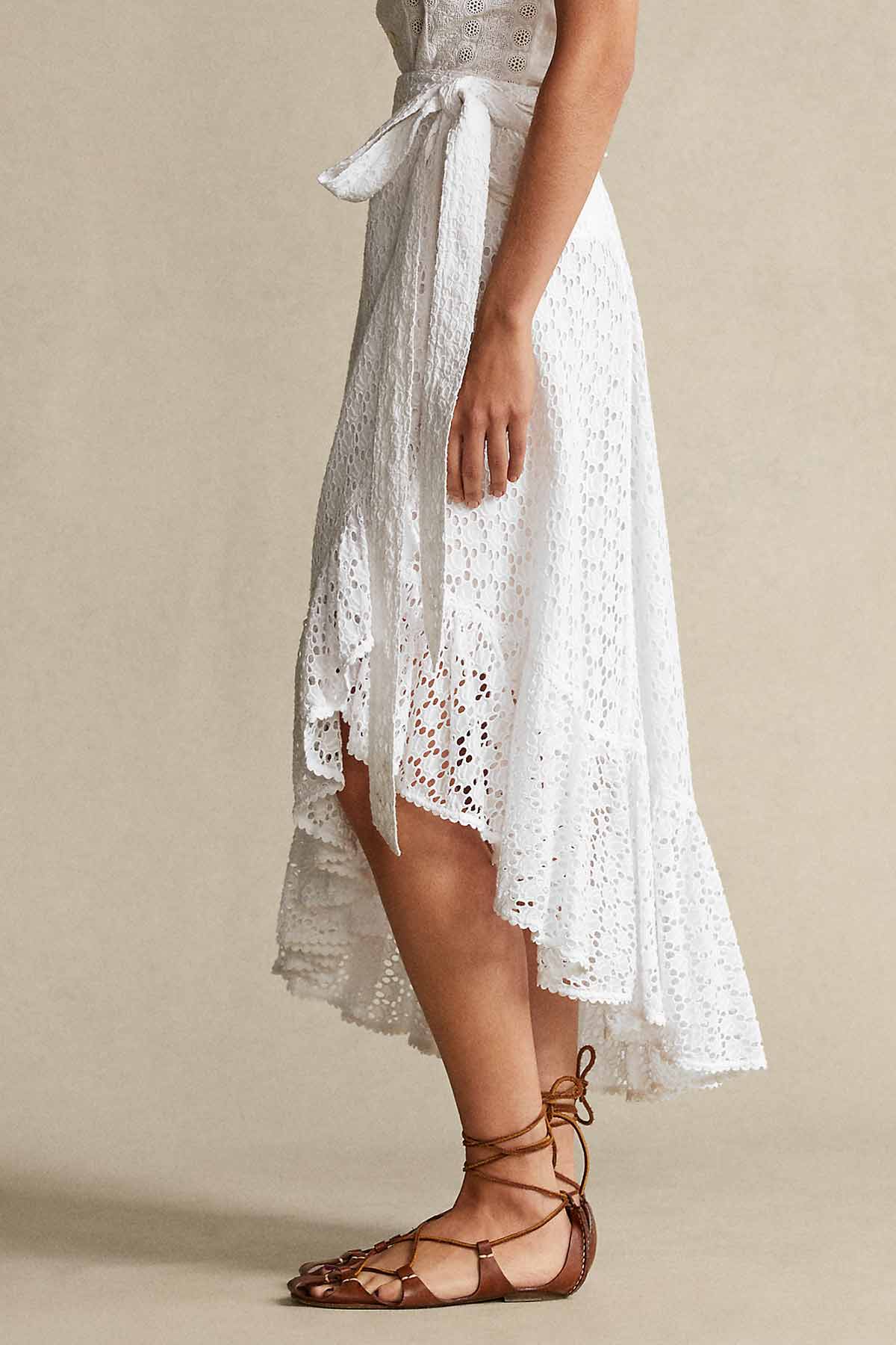 Polo Ralph Lauren Fisto İşlemeli Yüksek Bel Asimetrik Etek-Libas Trendy Fashion Store