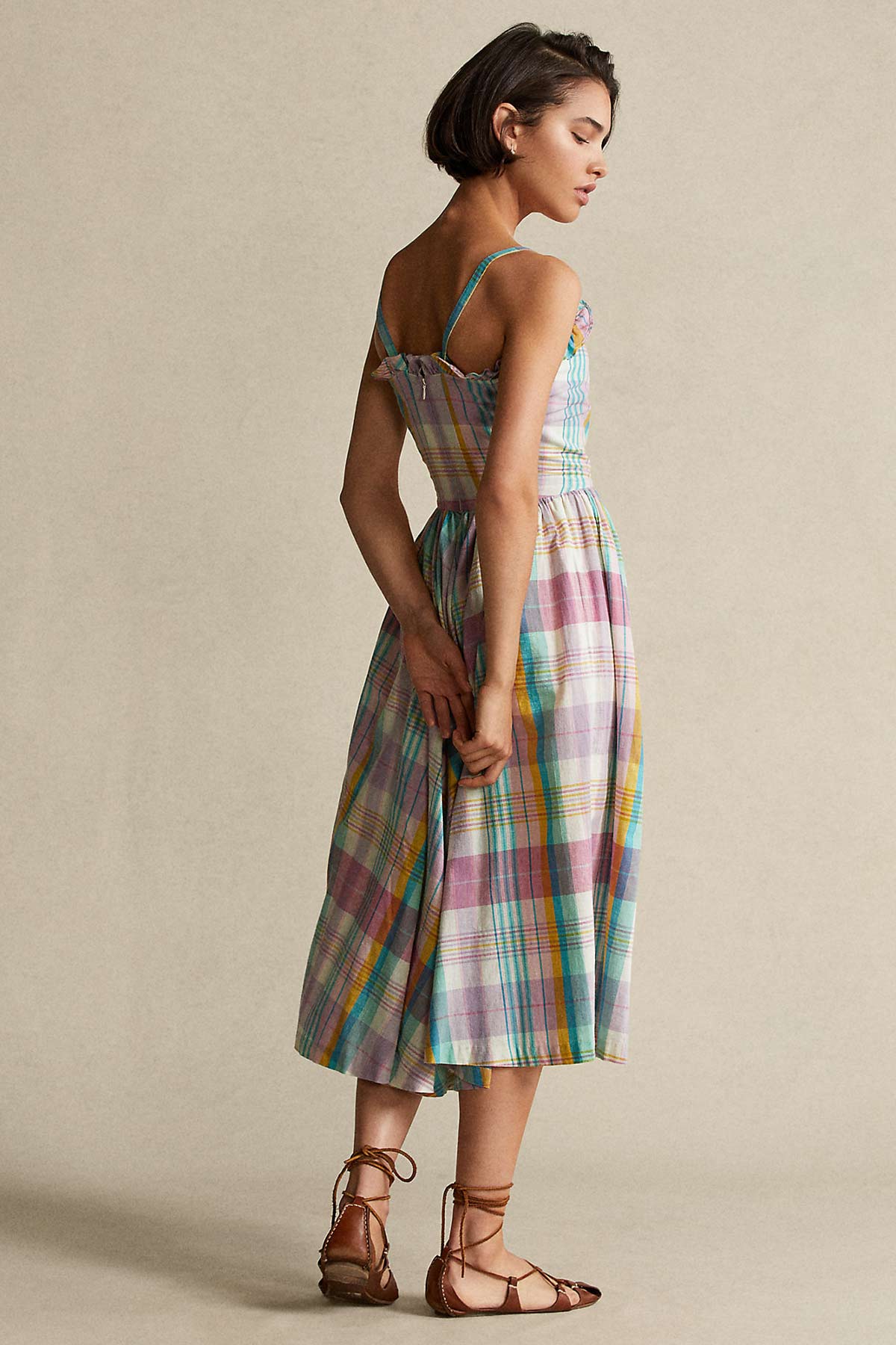 Polo Ralph Lauren Ekoseli Midi Elbise-Libas Trendy Fashion Store