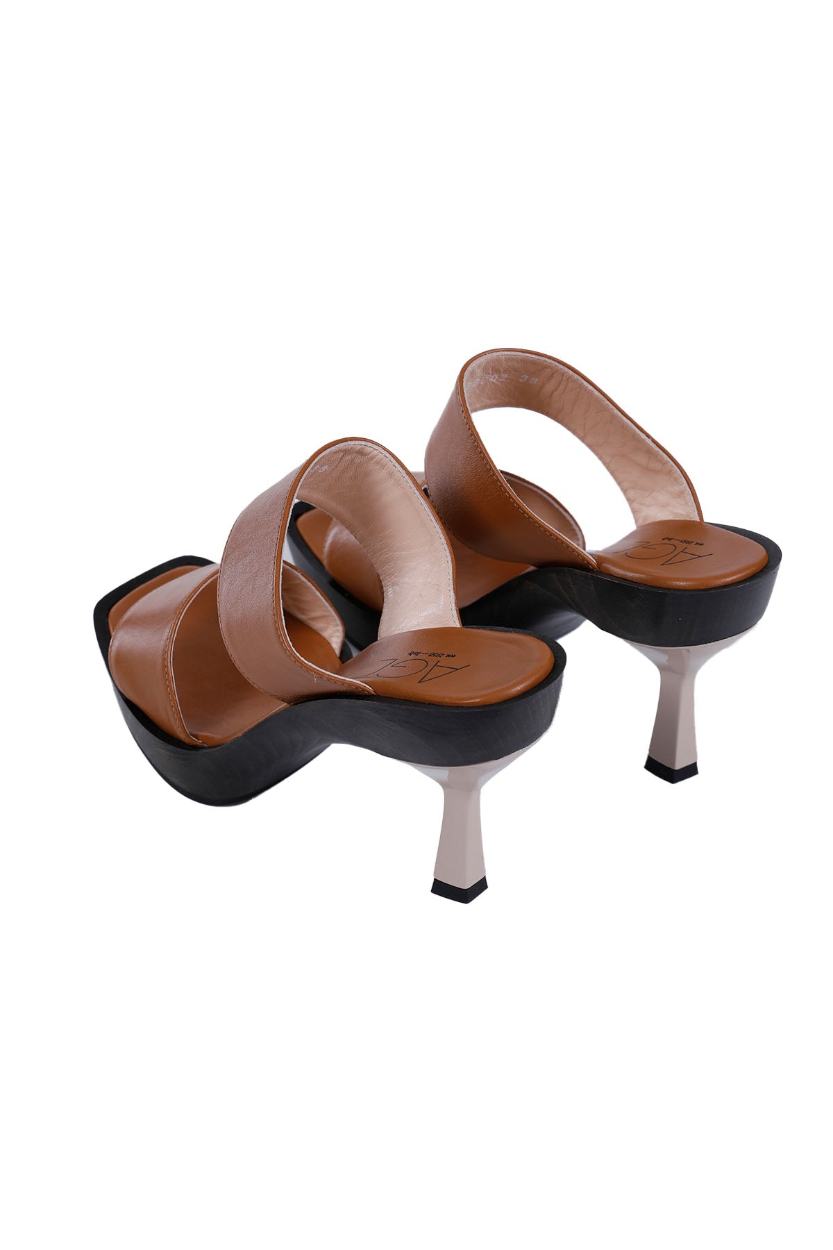 Agl Surin Brandy Küt Burun Topuklu Mule Terlik-Libas Trendy Fashion Store