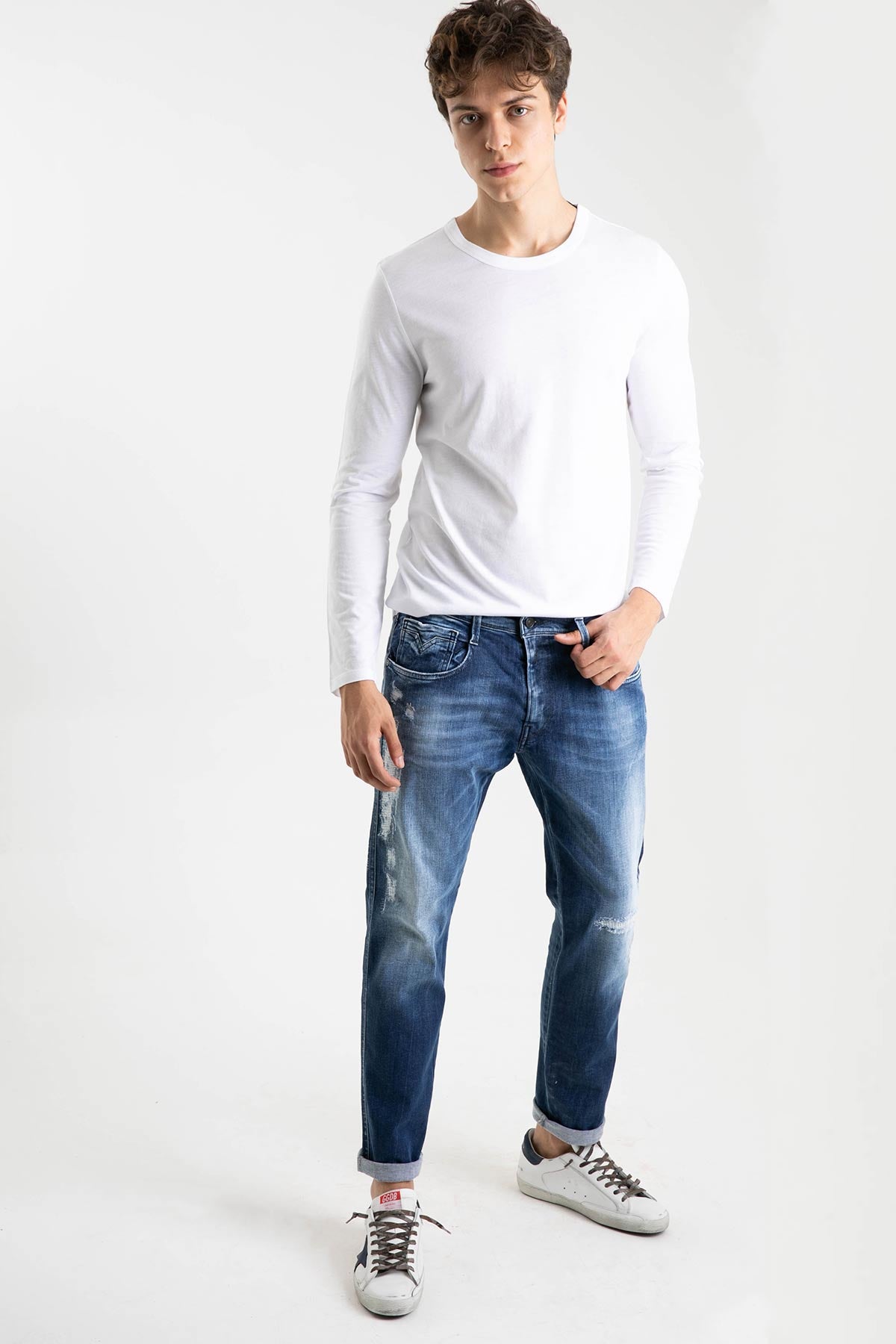 Replay Yırtıklı Anbass Slim Fit Jeans-Libas Trendy Fashion Store