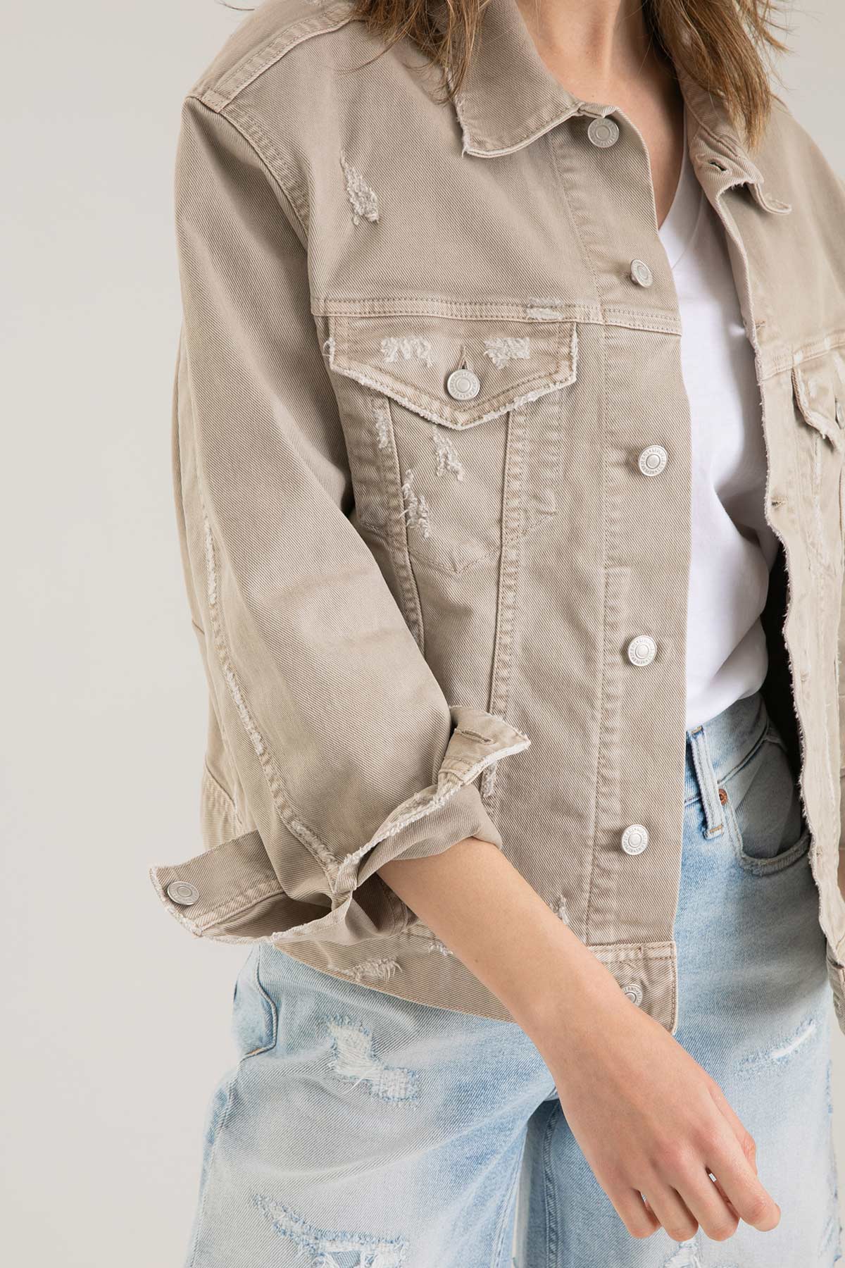 Replay Bej Yıkamalı Jean Ceket-Libas Trendy Fashion Store